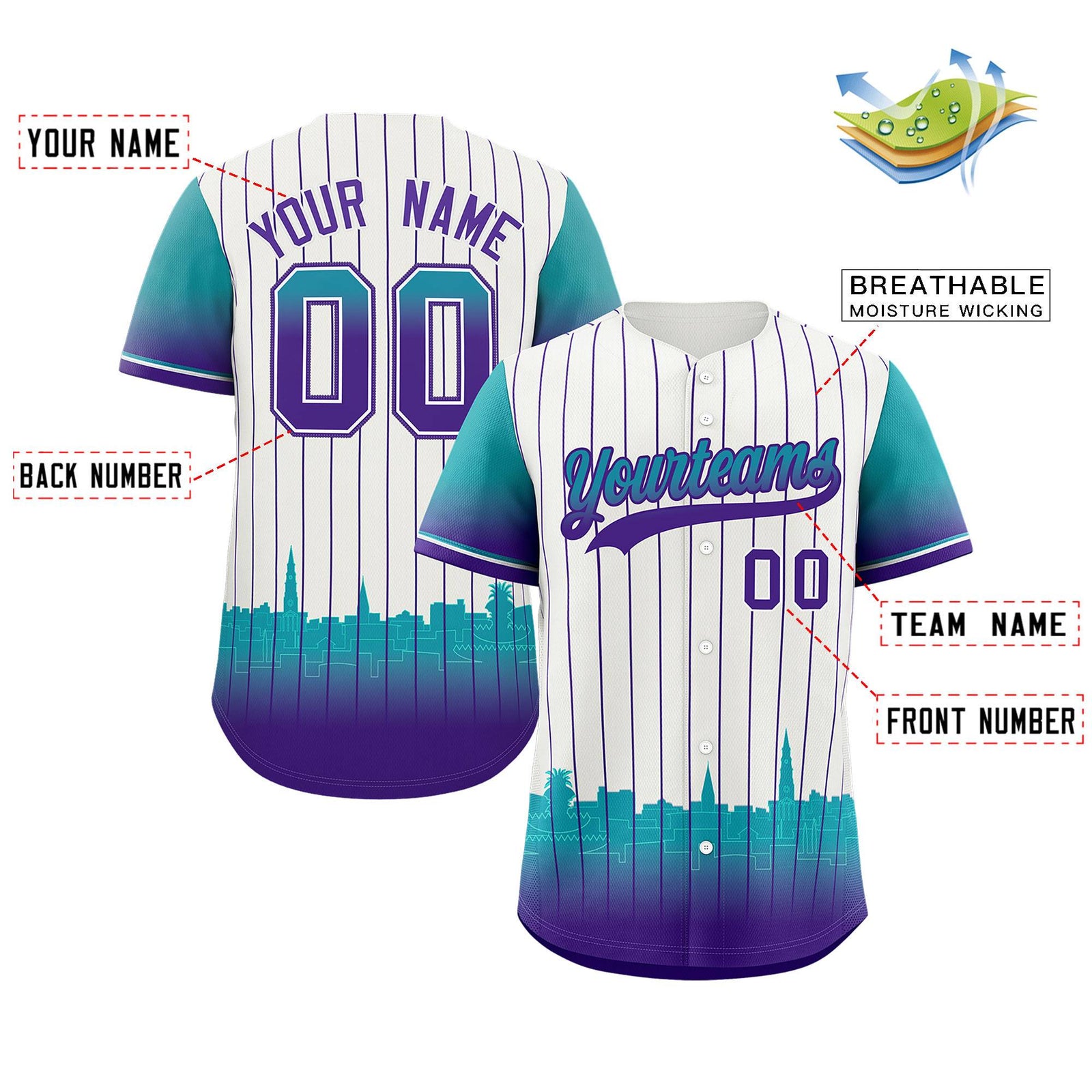 Custom White Charleston.SC City Silhouette Authentic Baseball Jersey