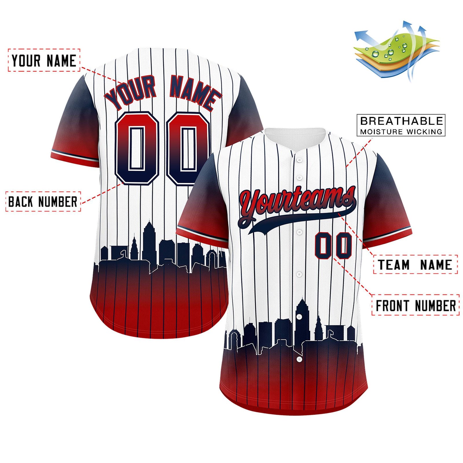 Custom White Cleveland City Silhouette Authentic Baseball Jersey