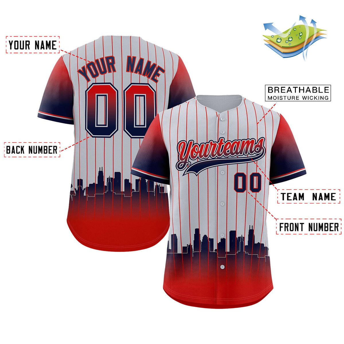 Custom Gray Los Angeles City Silhouette Authentic Baseball Jersey