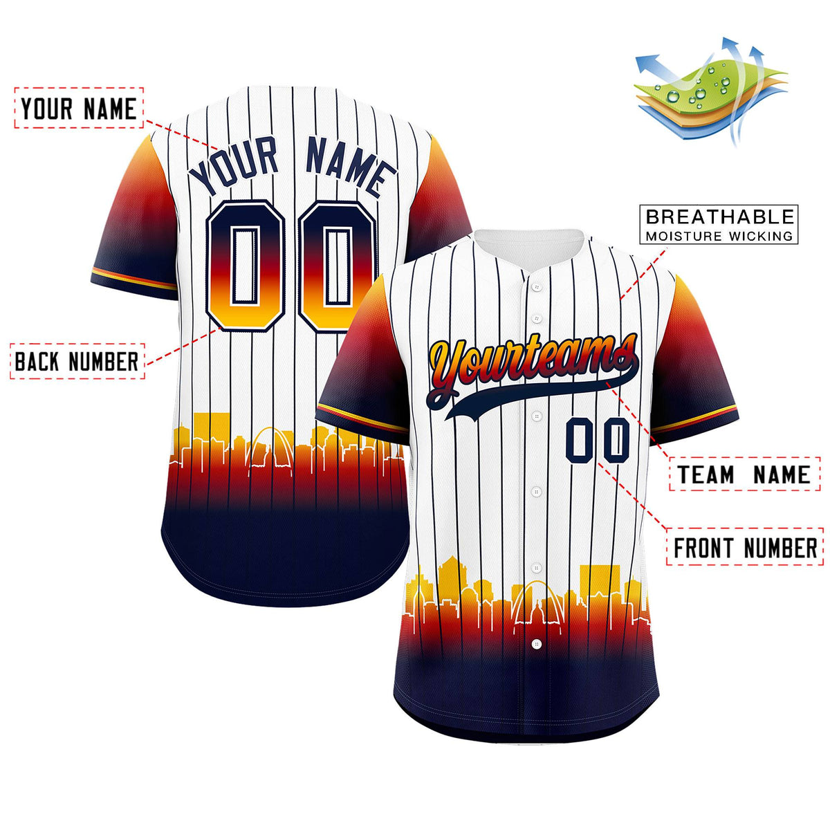 Custom White St. Louis City Silhouette Authentic Baseball Jersey