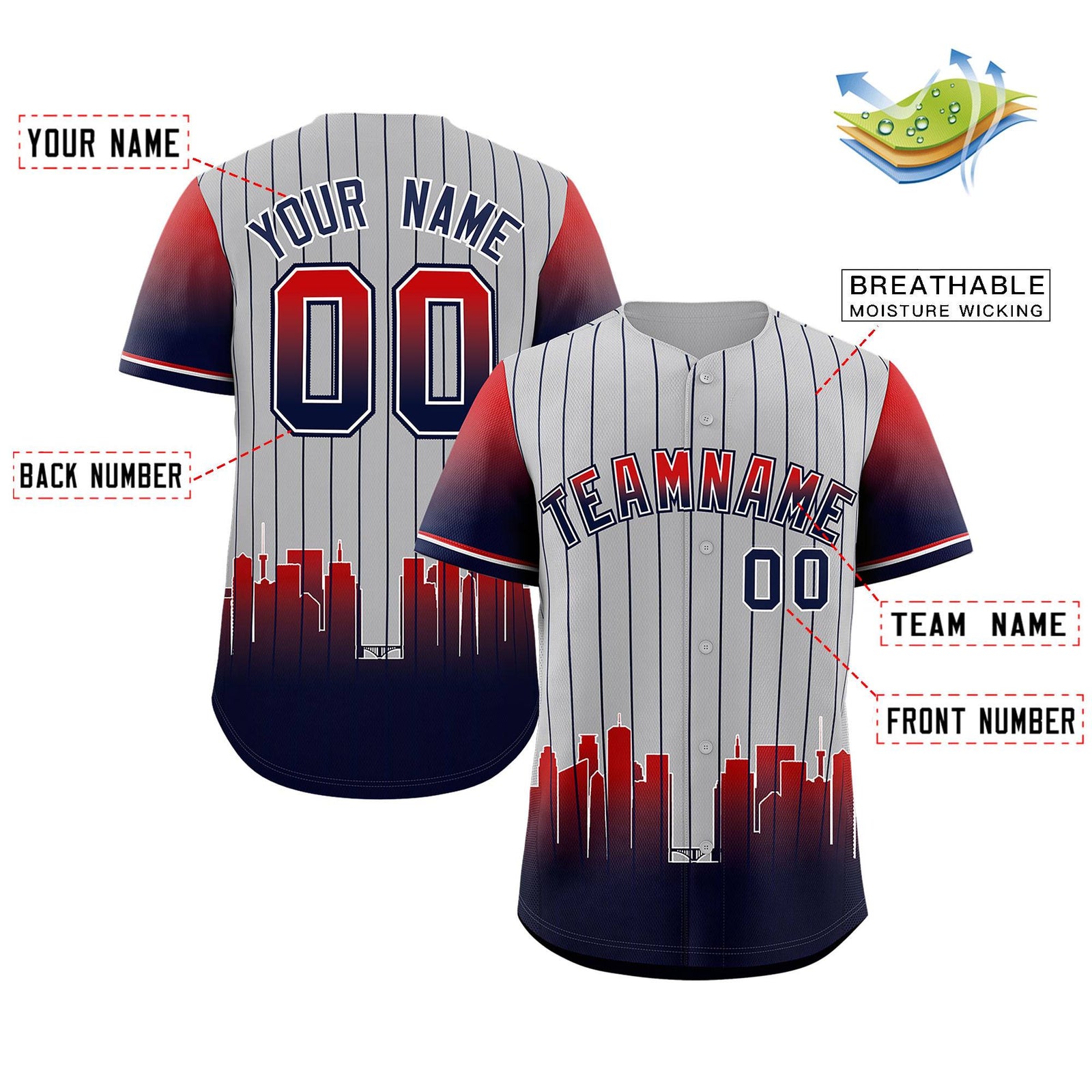 Custom Gray Minnesota-Twins City Silhouette Authentic Baseball Jersey
