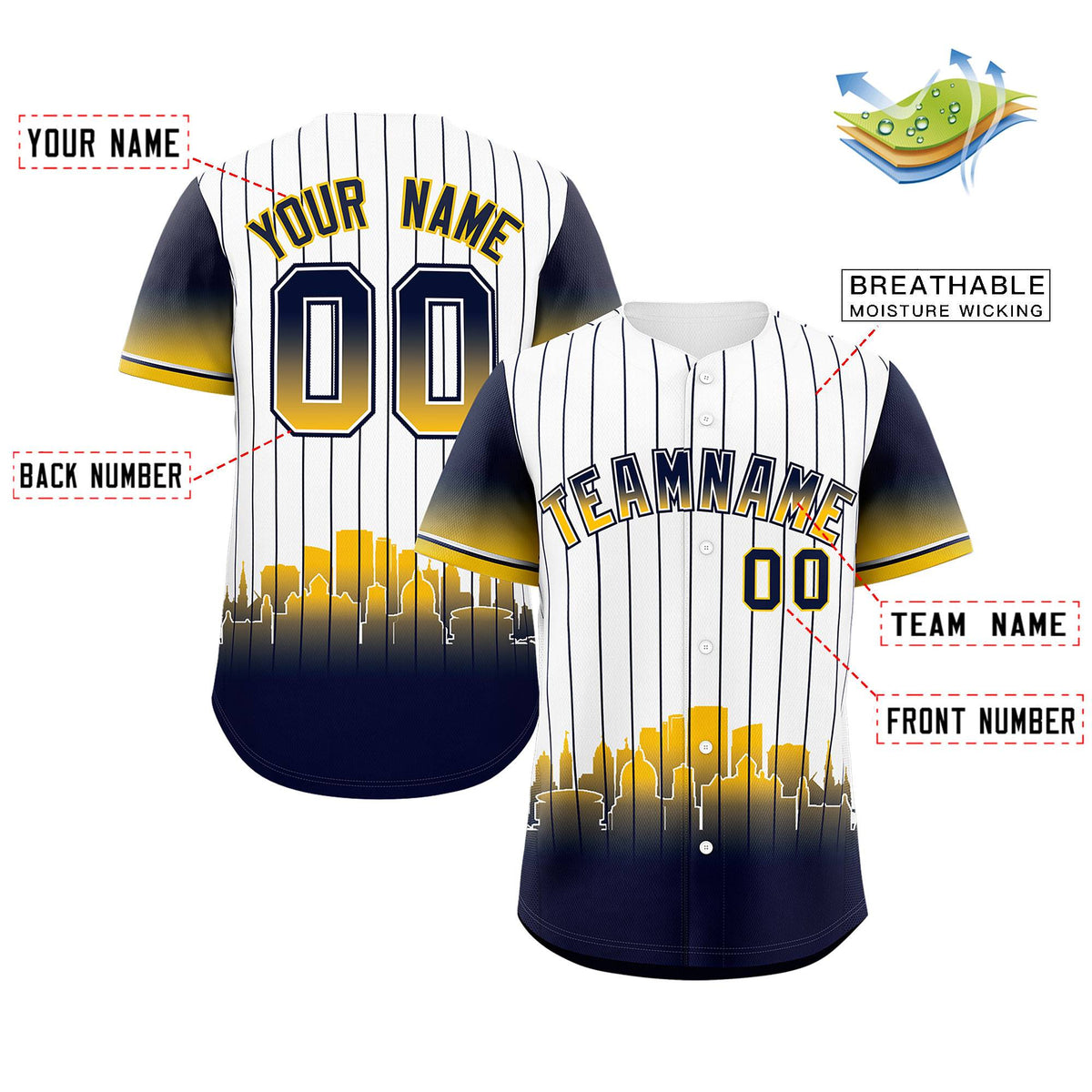 Custom White Milwaukee City Silhouette Authentic Baseball Jersey