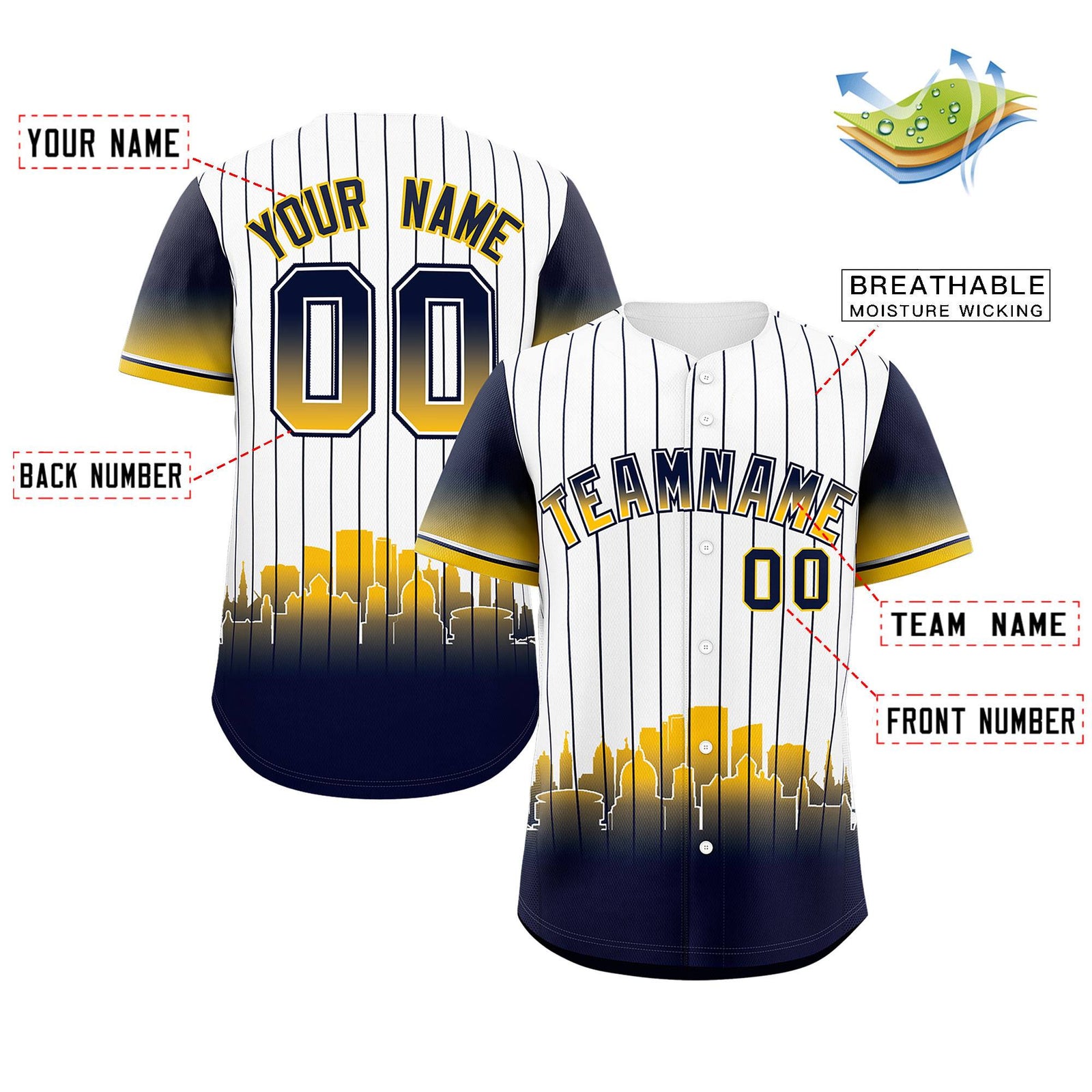 Custom White Milwaukee City Silhouette Authentic Baseball Jersey