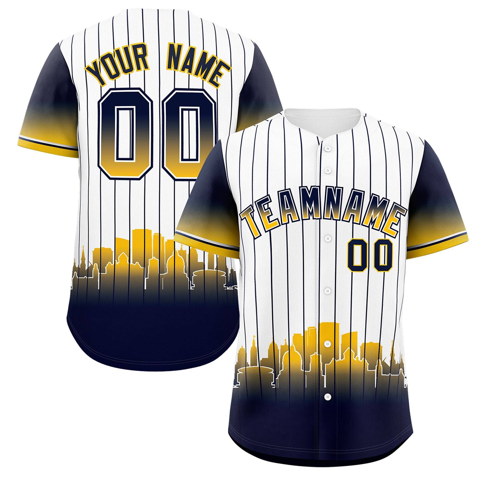 Custom White Milwaukee City Silhouette Authentic Baseball Jersey