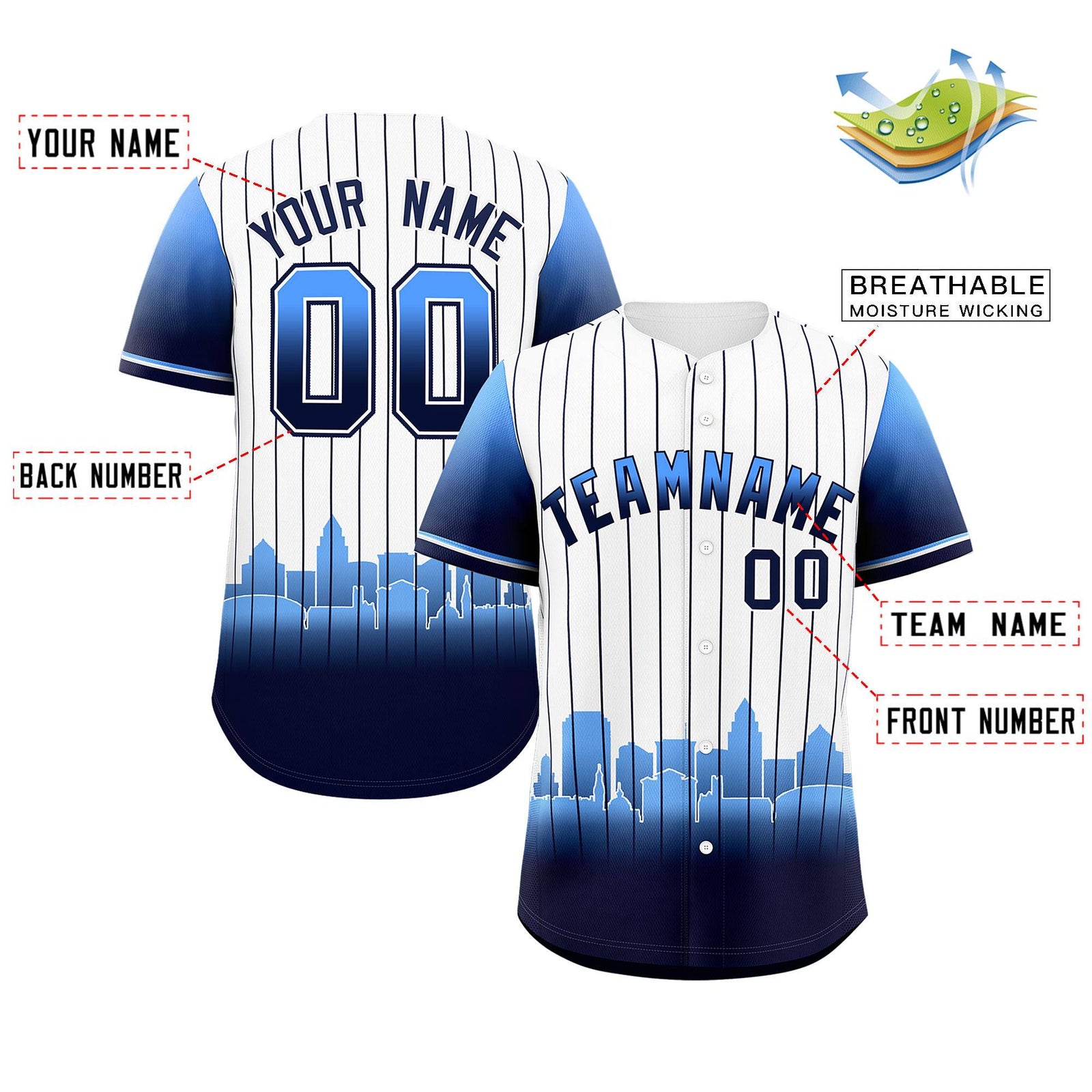 Custom White Tampa City Silhouette Authentic Baseball Jersey