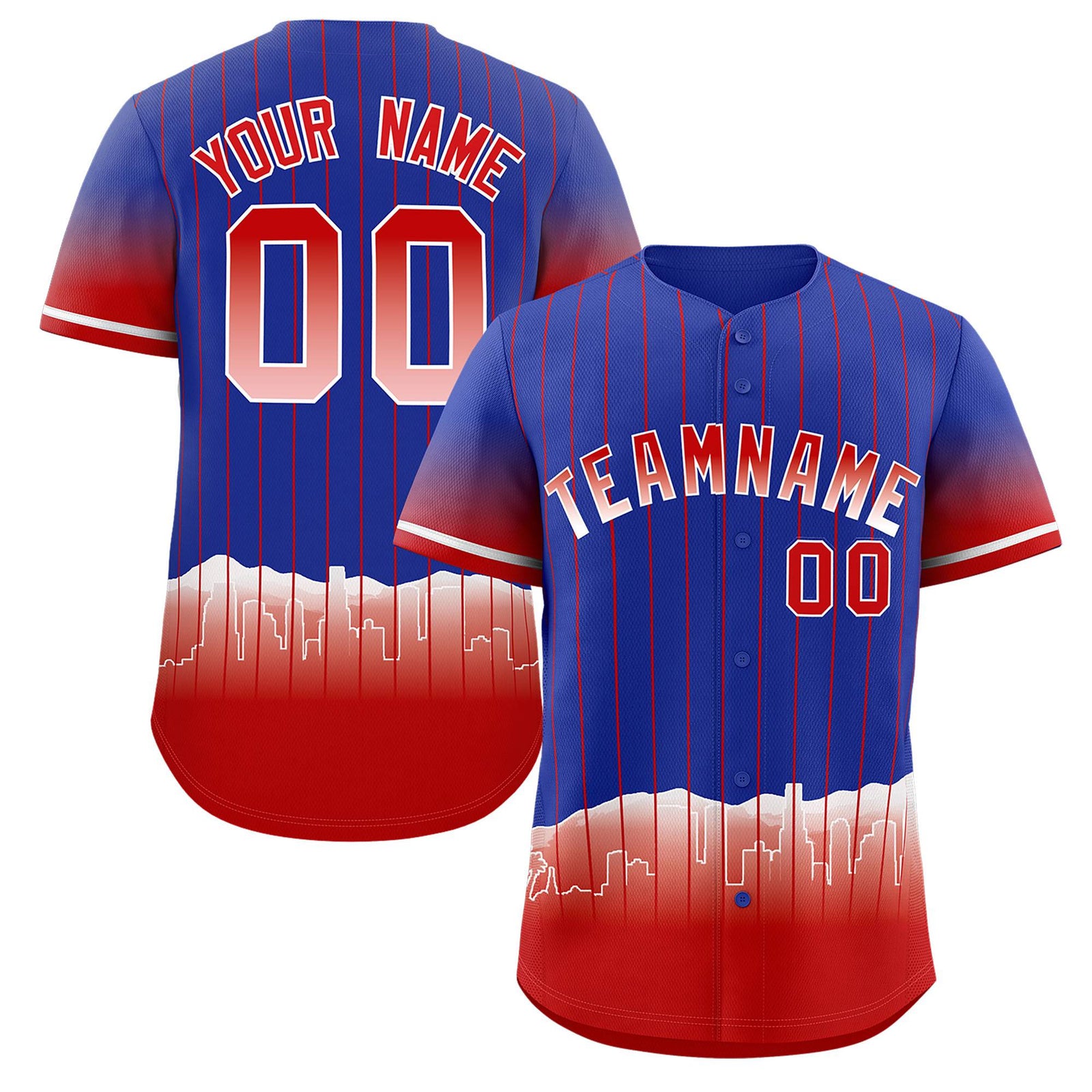 Custom Royal Los Angeles City Silhouette Authentic Baseball Jersey