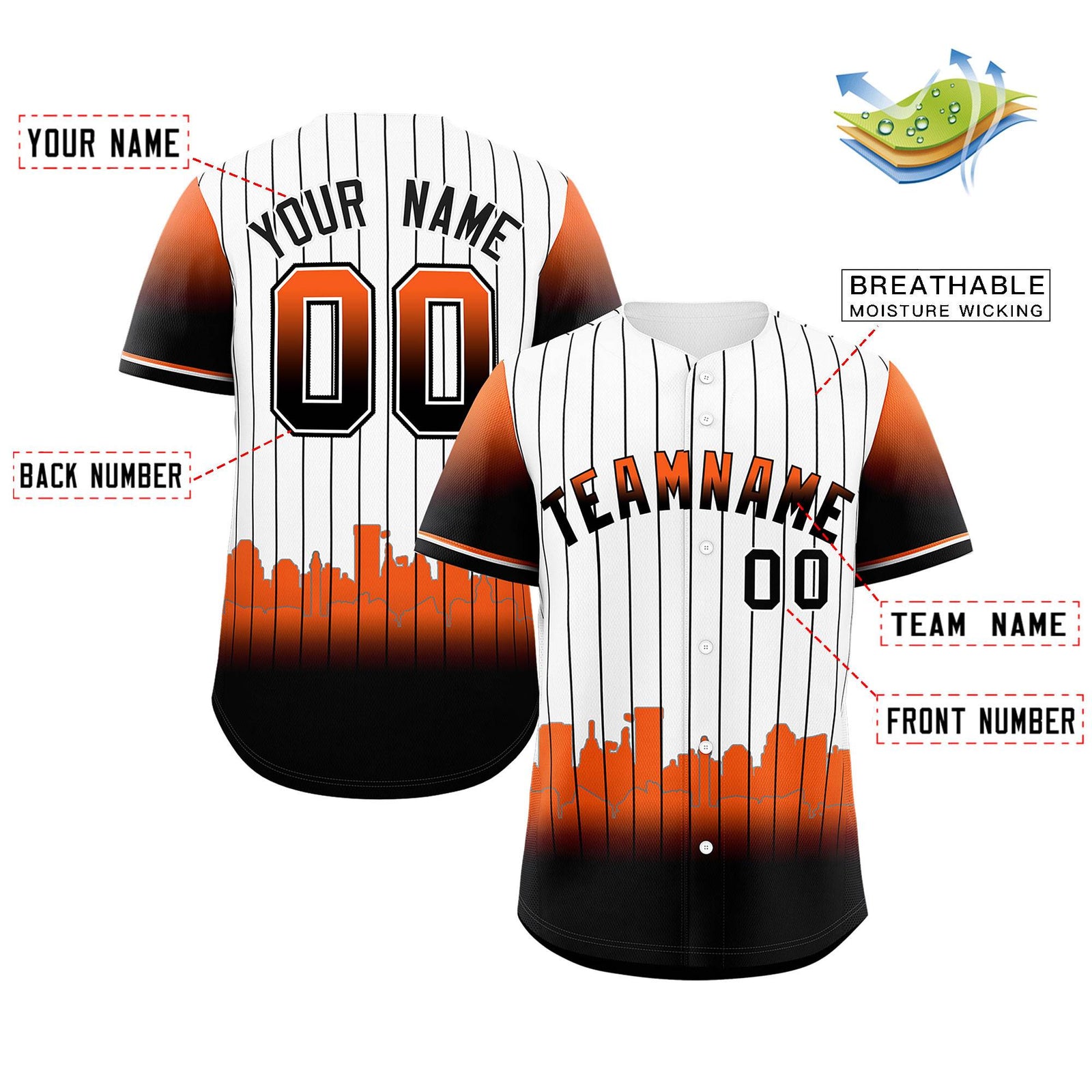 Custom White Baltimore City Silhouette Authentic Baseball Jersey