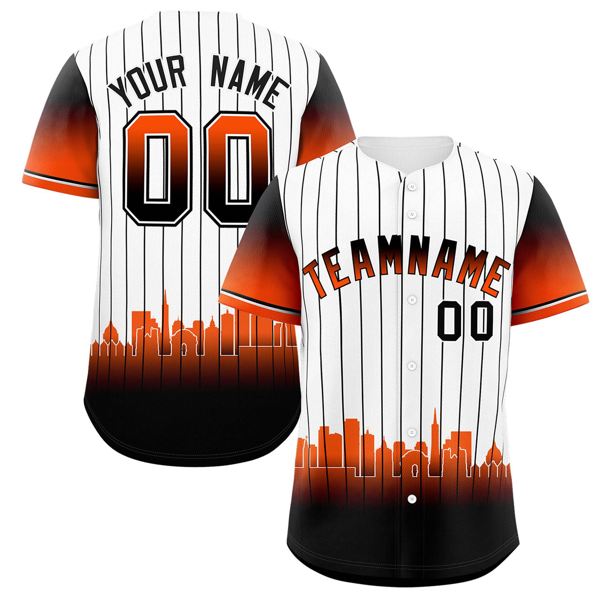 Custom White San-Francisco City Silhouette Authentic Baseball Jersey