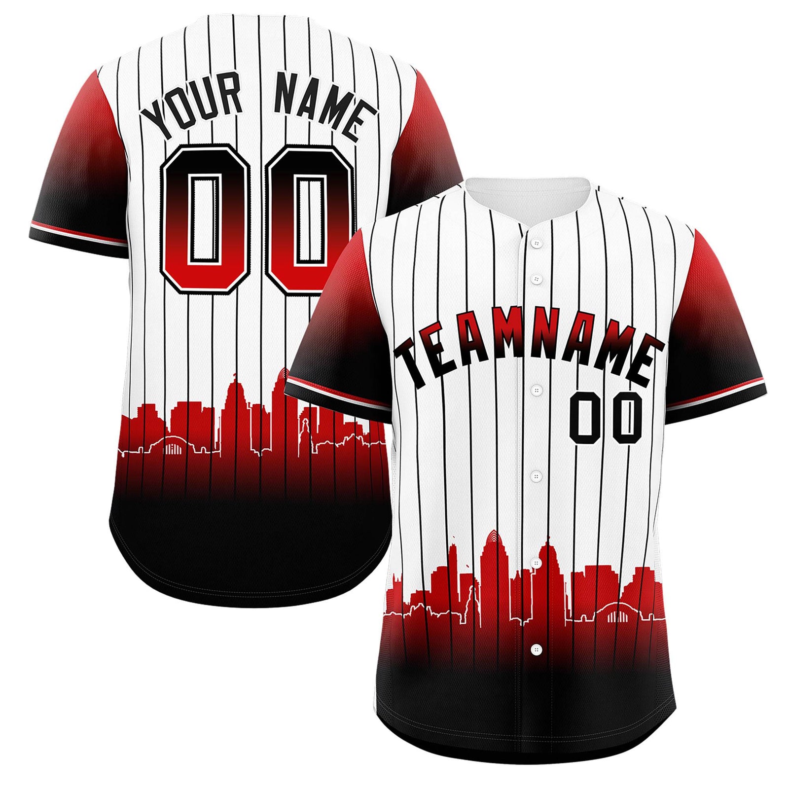Custom White Cincinnati City Silhouette Authentic Baseball Jersey
