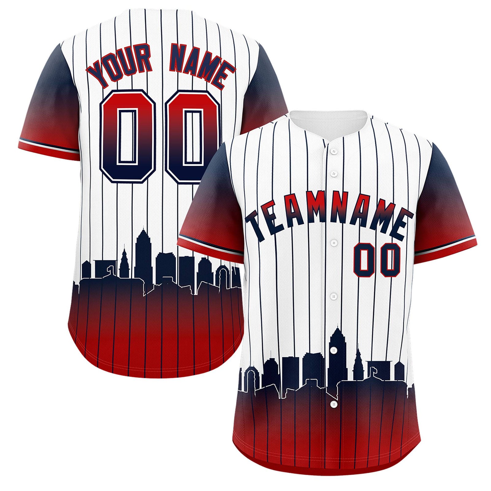 Custom White Cleveland City Silhouette Authentic Baseball Jersey