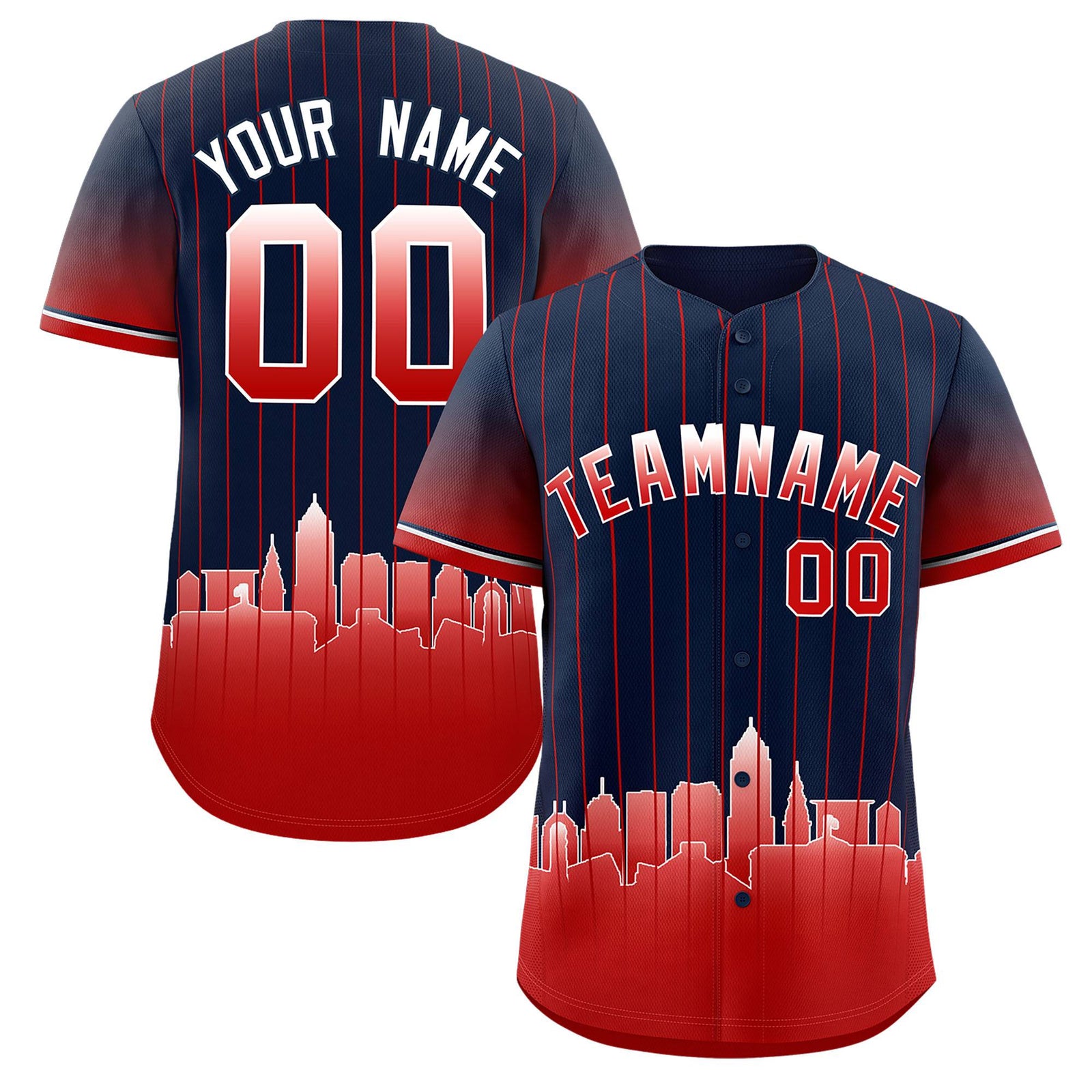 Custom Navy Cleveland City Silhouette Authentic Baseball Jersey