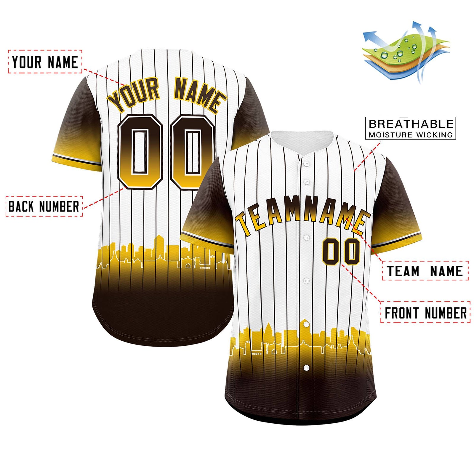 Custom White San Diego City Silhouette Authentic Baseball Jersey