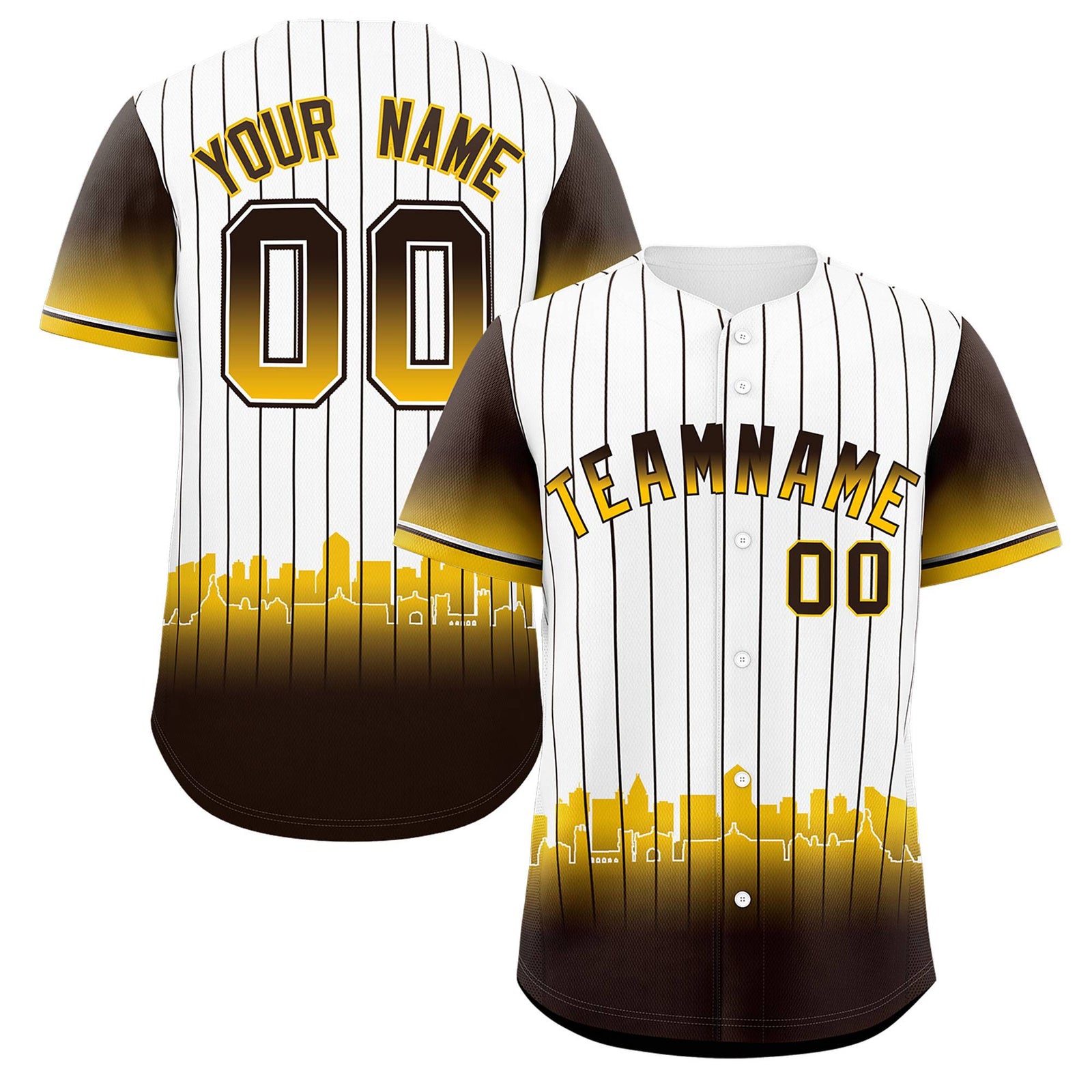 Custom White San Diego City Silhouette Authentic Baseball Jersey