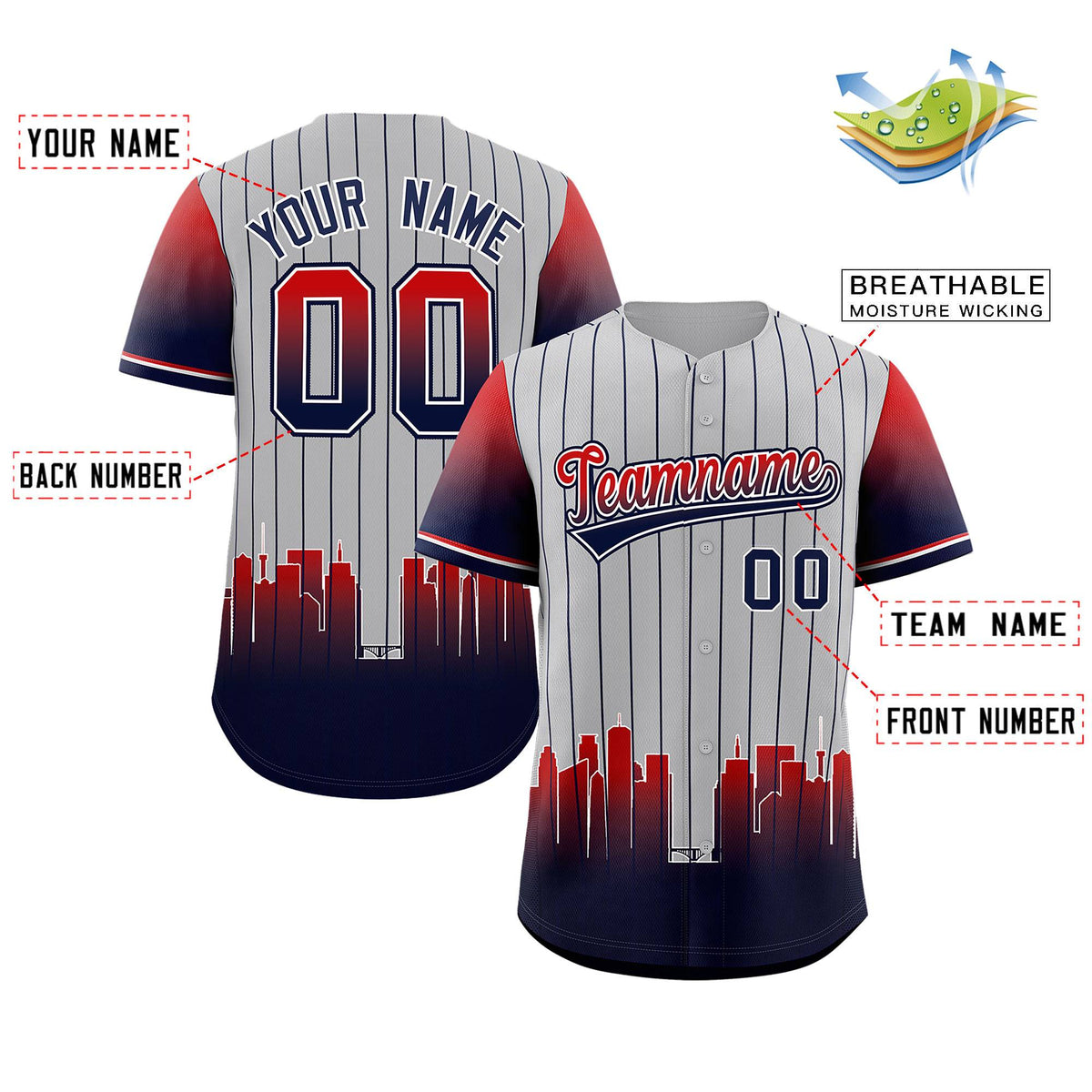 Custom Gray Minnesota-Twins City Silhouette Authentic Baseball Jersey