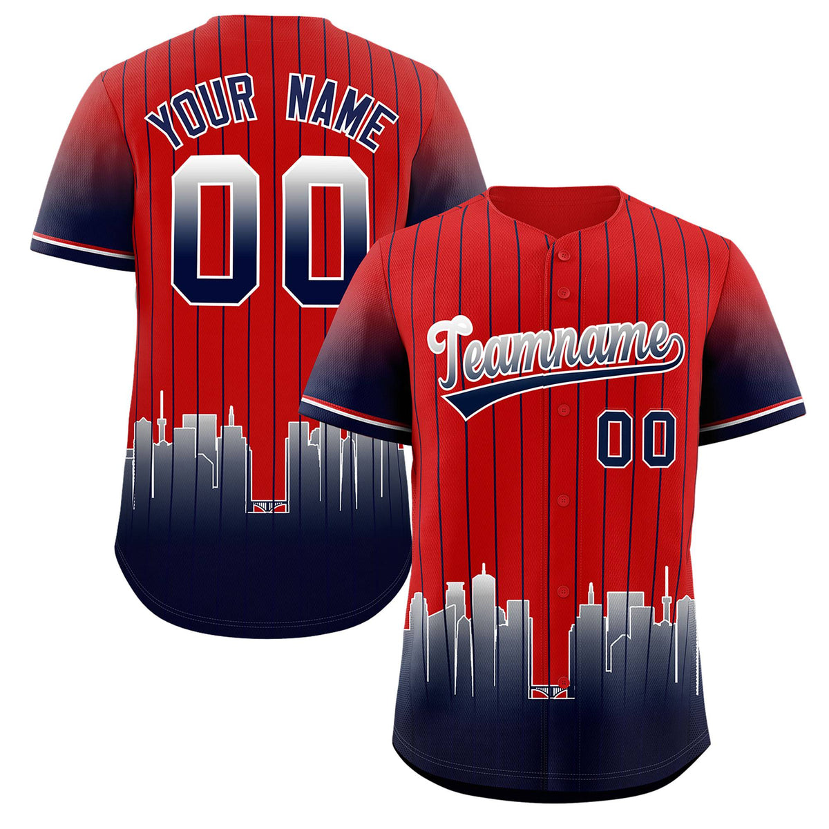 Custom Red Minnesota-Twins City Silhouette Authentic Baseball Jersey