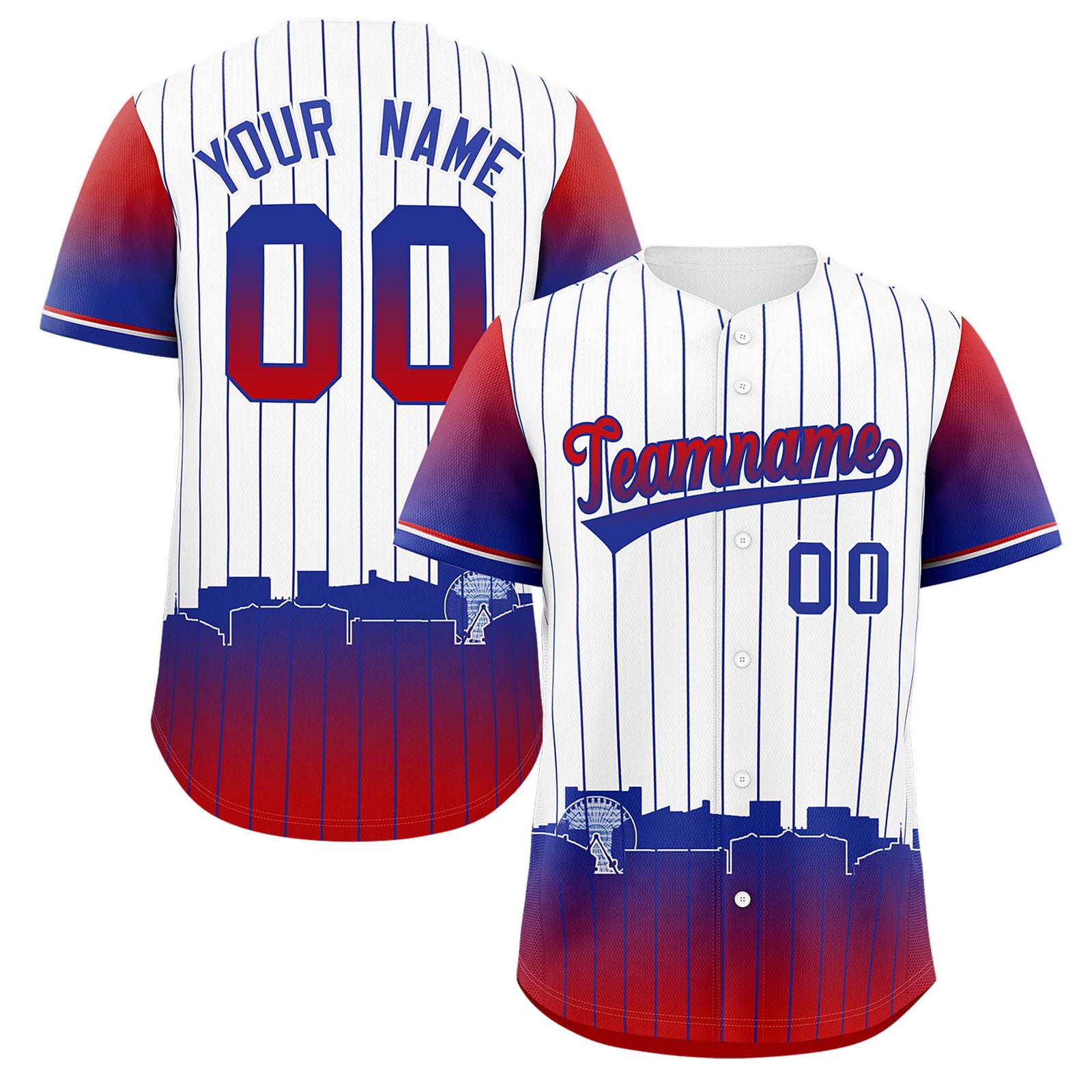 Custom White Arlington City Silhouette Authentic Baseball Jersey