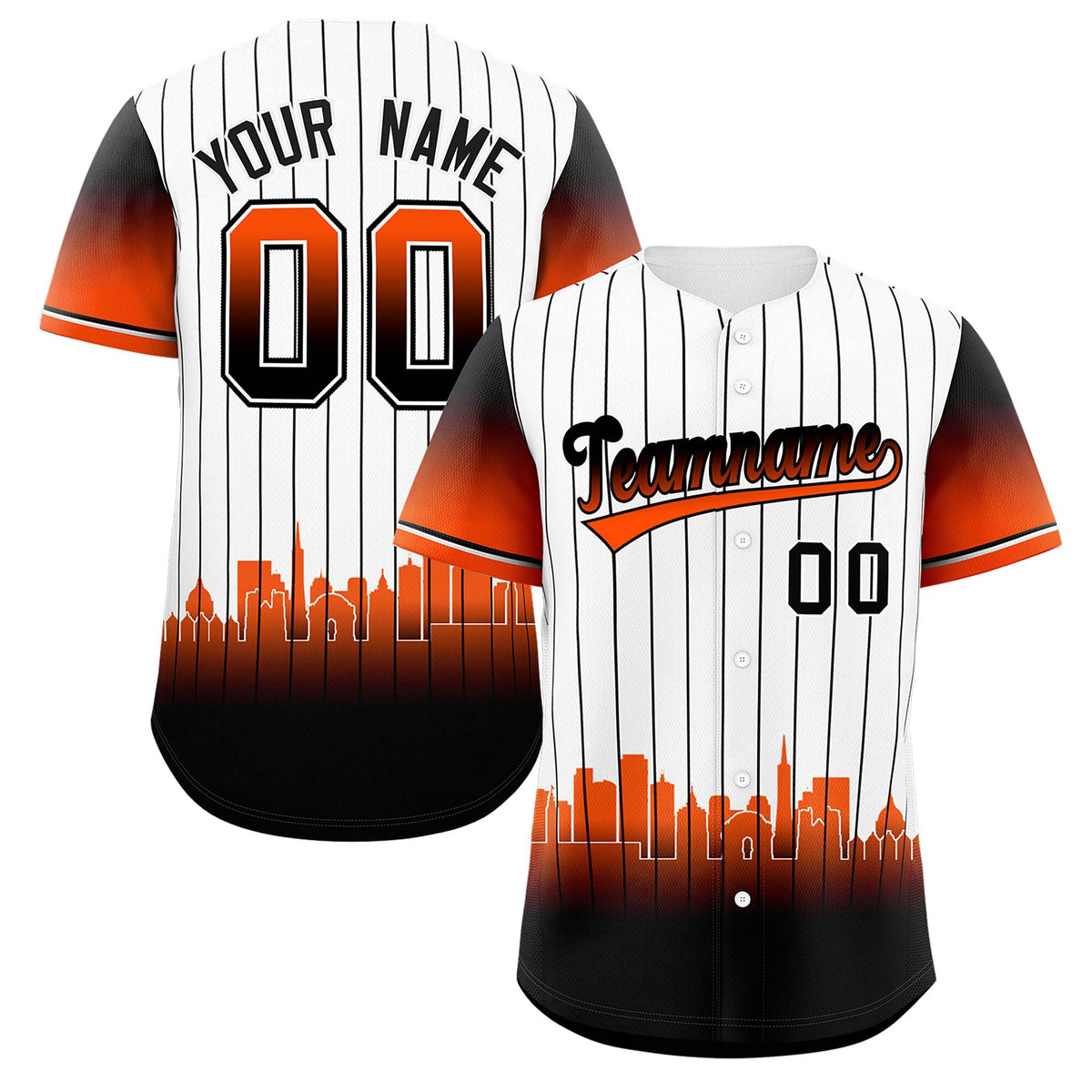Custom White San-Francisco City Silhouette Authentic Baseball Jersey