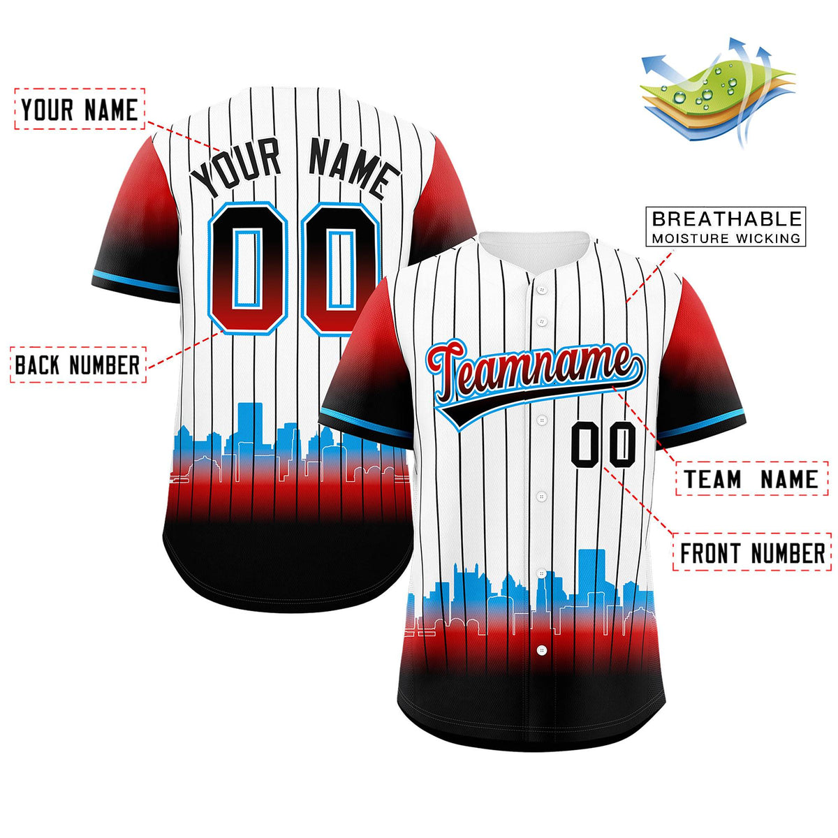 Custom White Miami City Silhouette Authentic Baseball Jersey