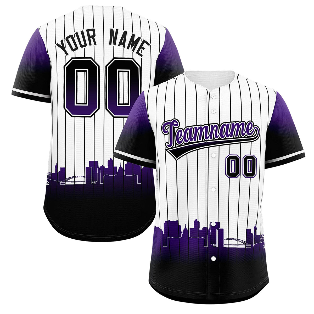 Custom White Denver City Silhouette Authentic Baseball Jersey
