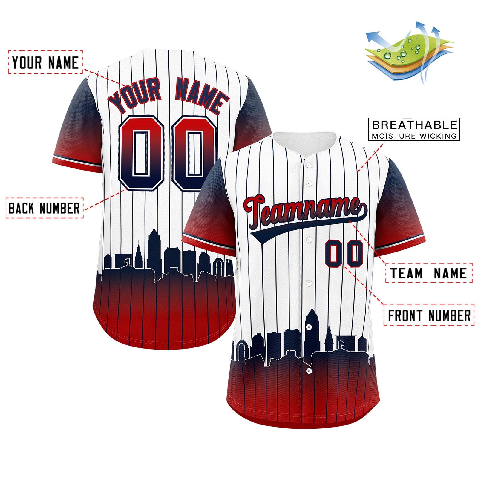 Custom White Cleveland City Silhouette Authentic Baseball Jersey