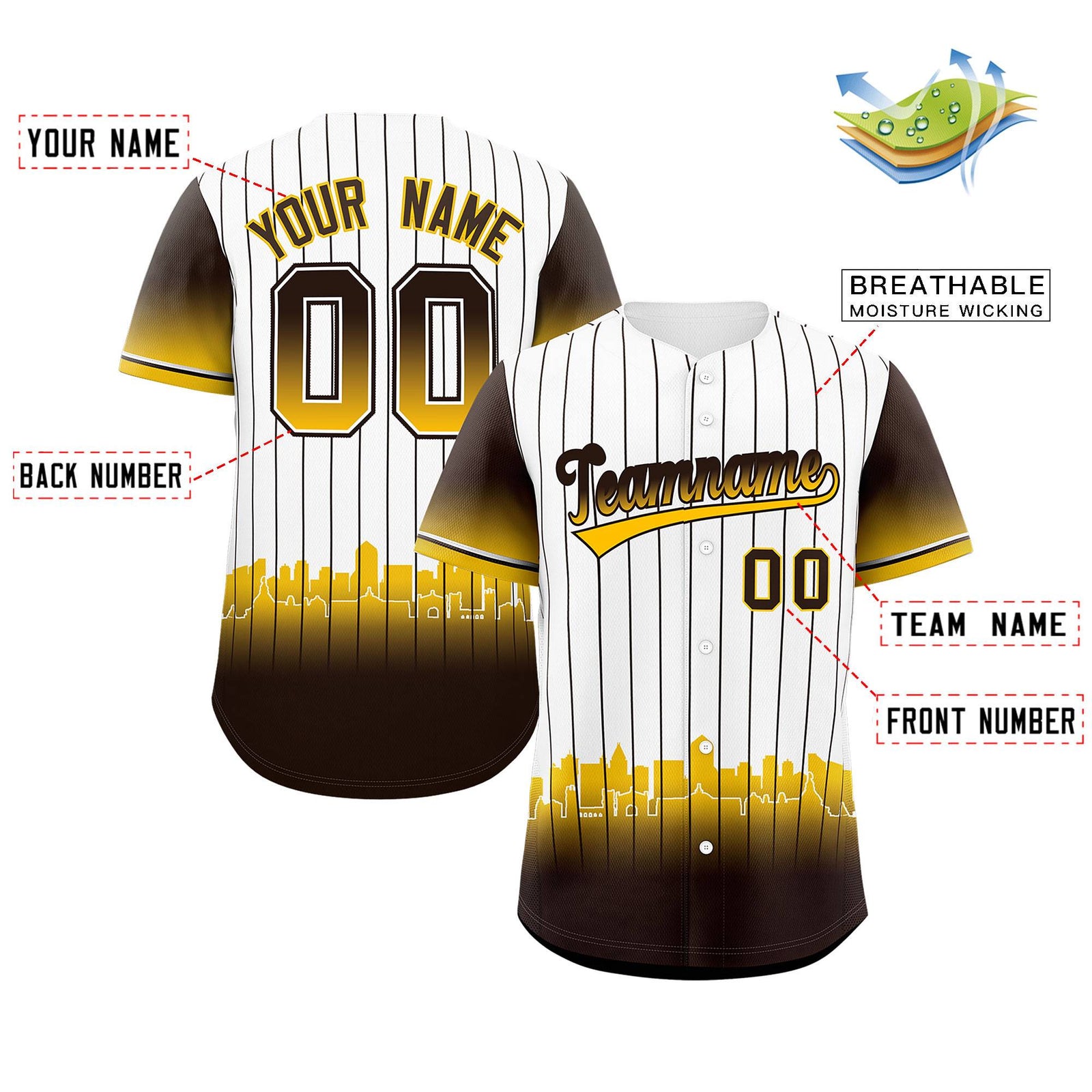 Custom White San Diego City Silhouette Authentic Baseball Jersey