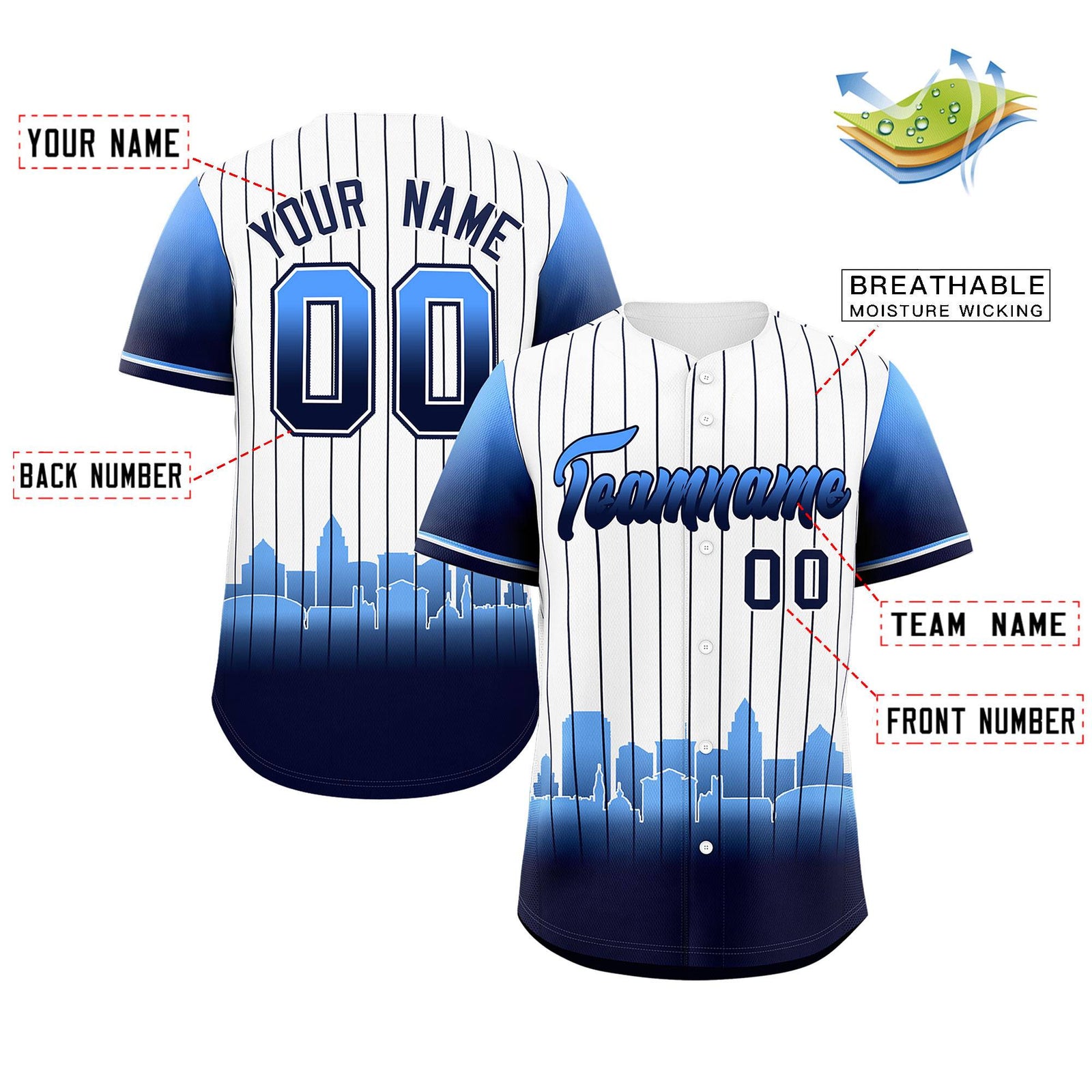 Custom White Tampa City Silhouette Authentic Baseball Jersey