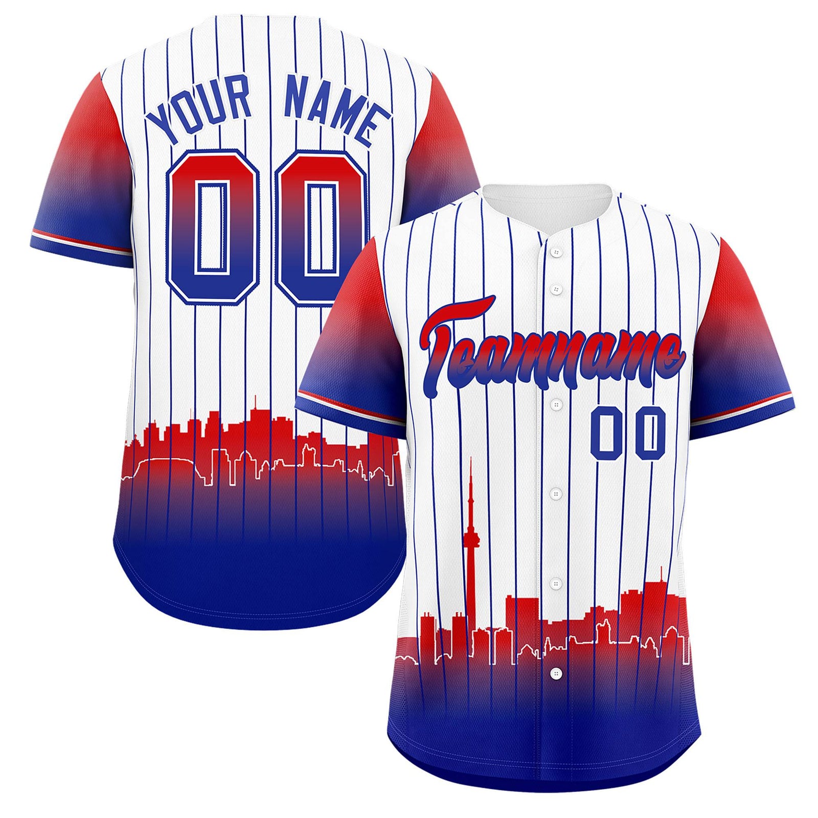 Custom White Toronto City Silhouette Authentic Baseball Jersey