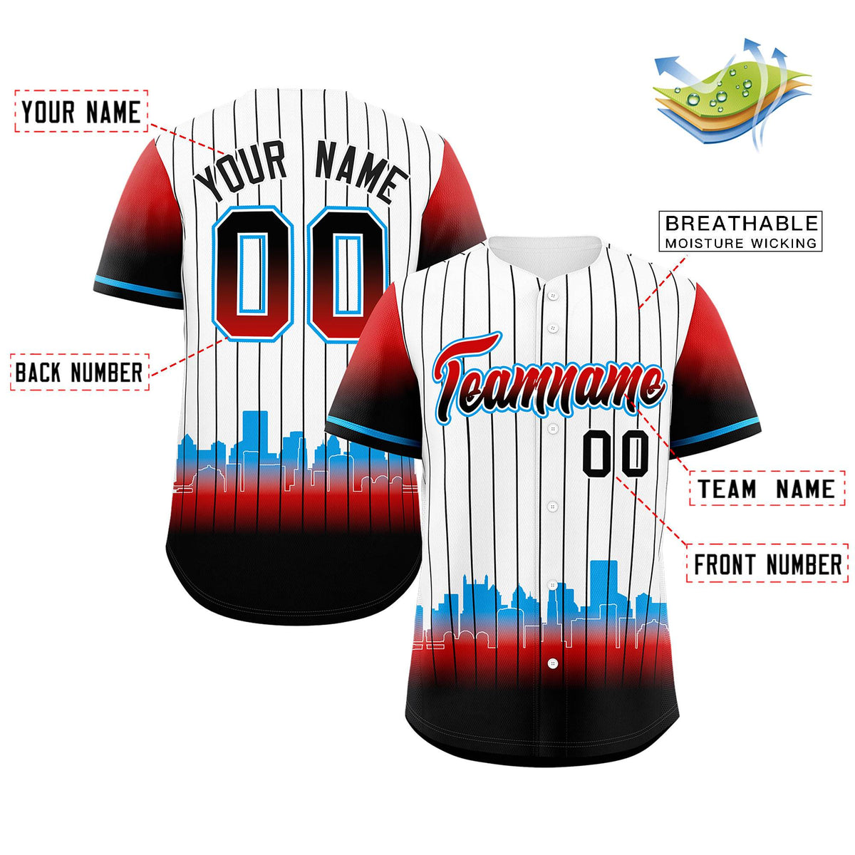 Custom White Miami City Silhouette Authentic Baseball Jersey