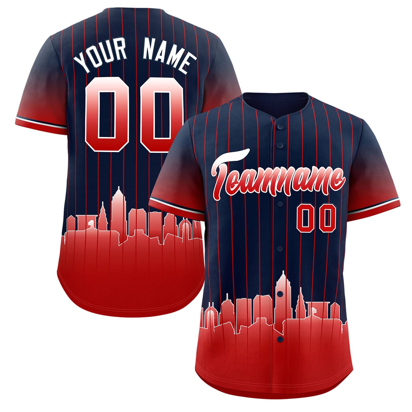 Custom Navy Cleveland City Silhouette Authentic Baseball Jersey