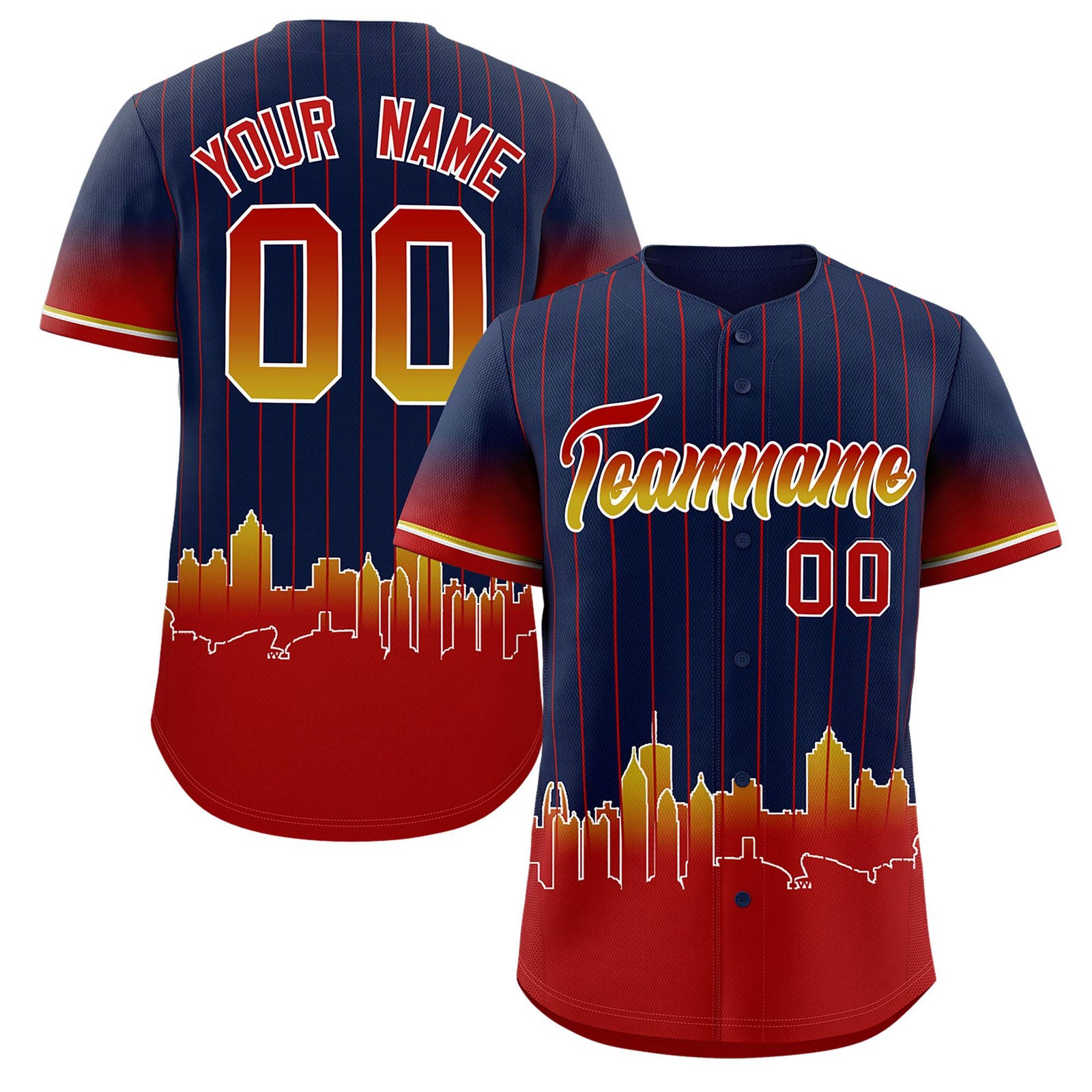 Custom Navy Atlanta City Silhouette Authentic Baseball Jersey