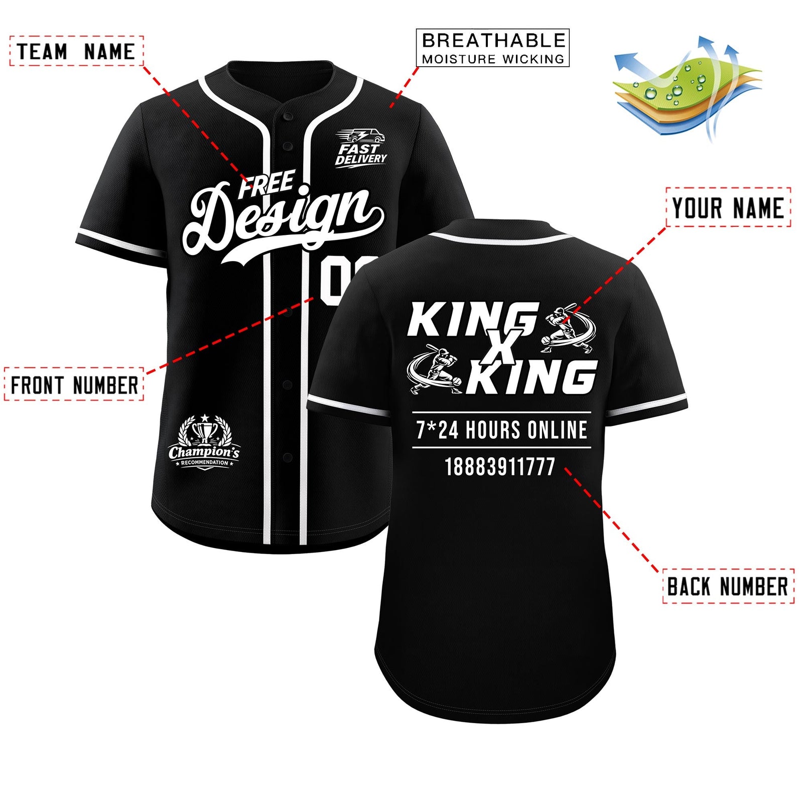 Custom Black White Classic Style Stitched Sports Uniform Personalized For Teams Baseball Jersey| KXKSHOP