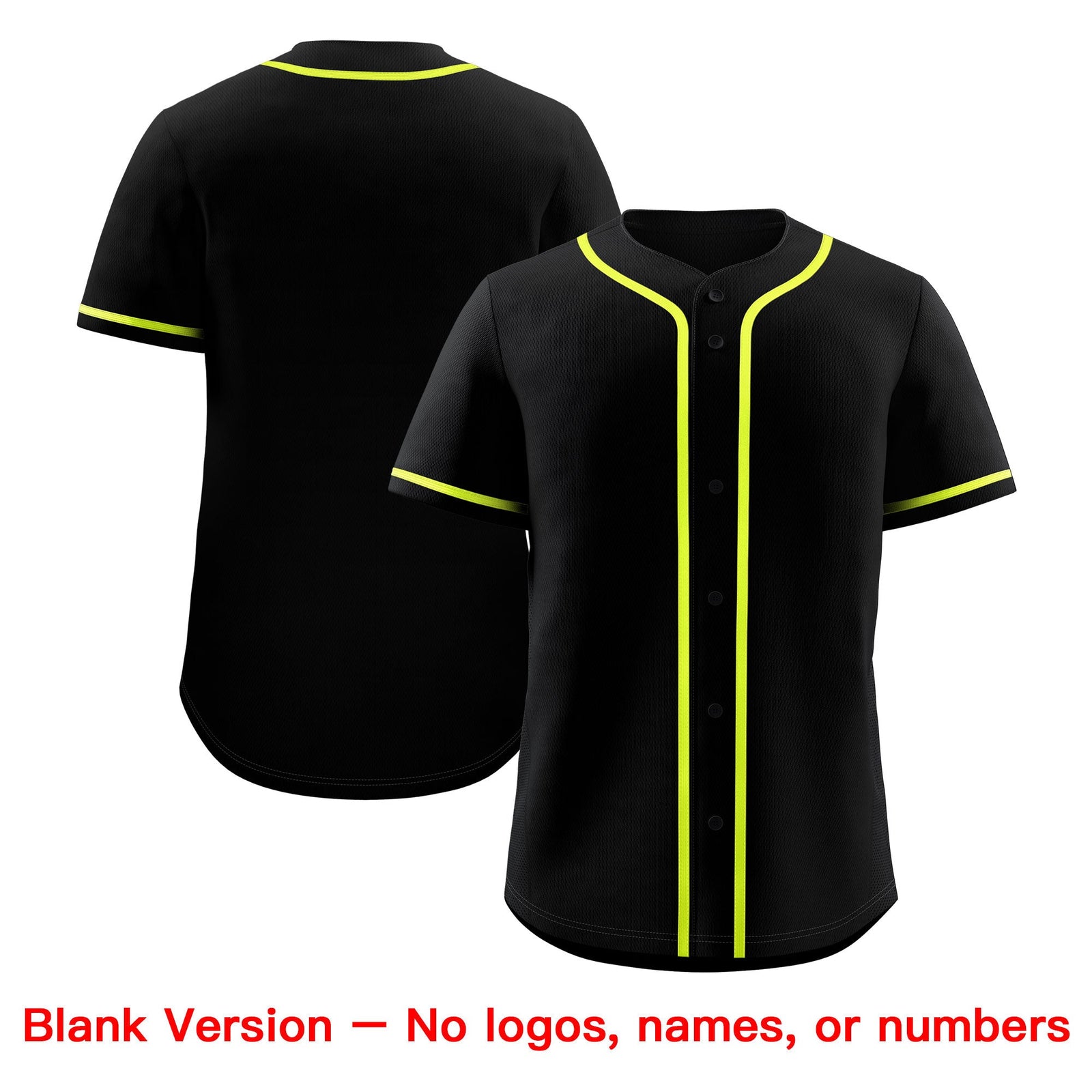 Custom Black Fluorescent Green Classic Style Stitched Sports Uniform Personalized For Teams Baseball Jersey| KXKSHOP