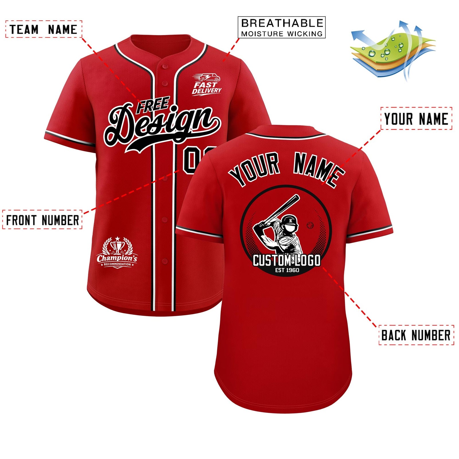 Custom Red Black White Classic Style Stitched Sports Uniform Personalized For Teams Baseball Jersey| KXKSHOP