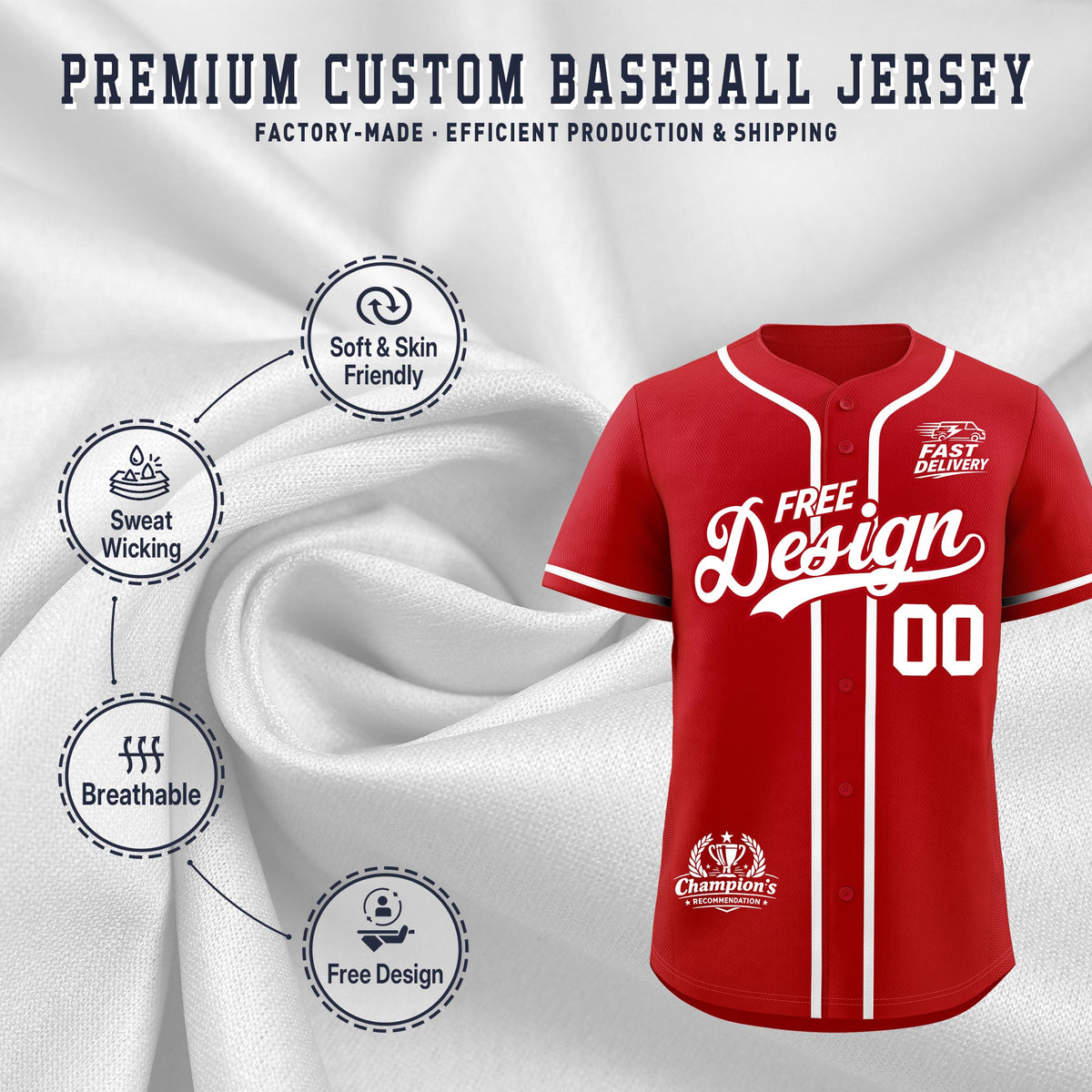 Custom Red White Classic Style Stitched Sports Uniform Personalized For Teams Baseball Jersey| KXKSHOP