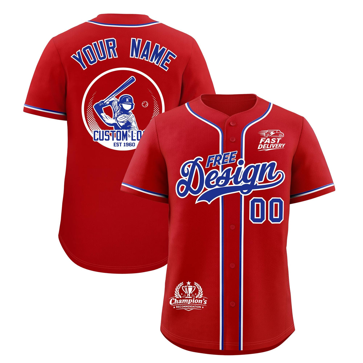 Custom Red Royal Classic Style Stitched Sports Uniform Personalized For Teams Baseball Jersey| KXKSHOP