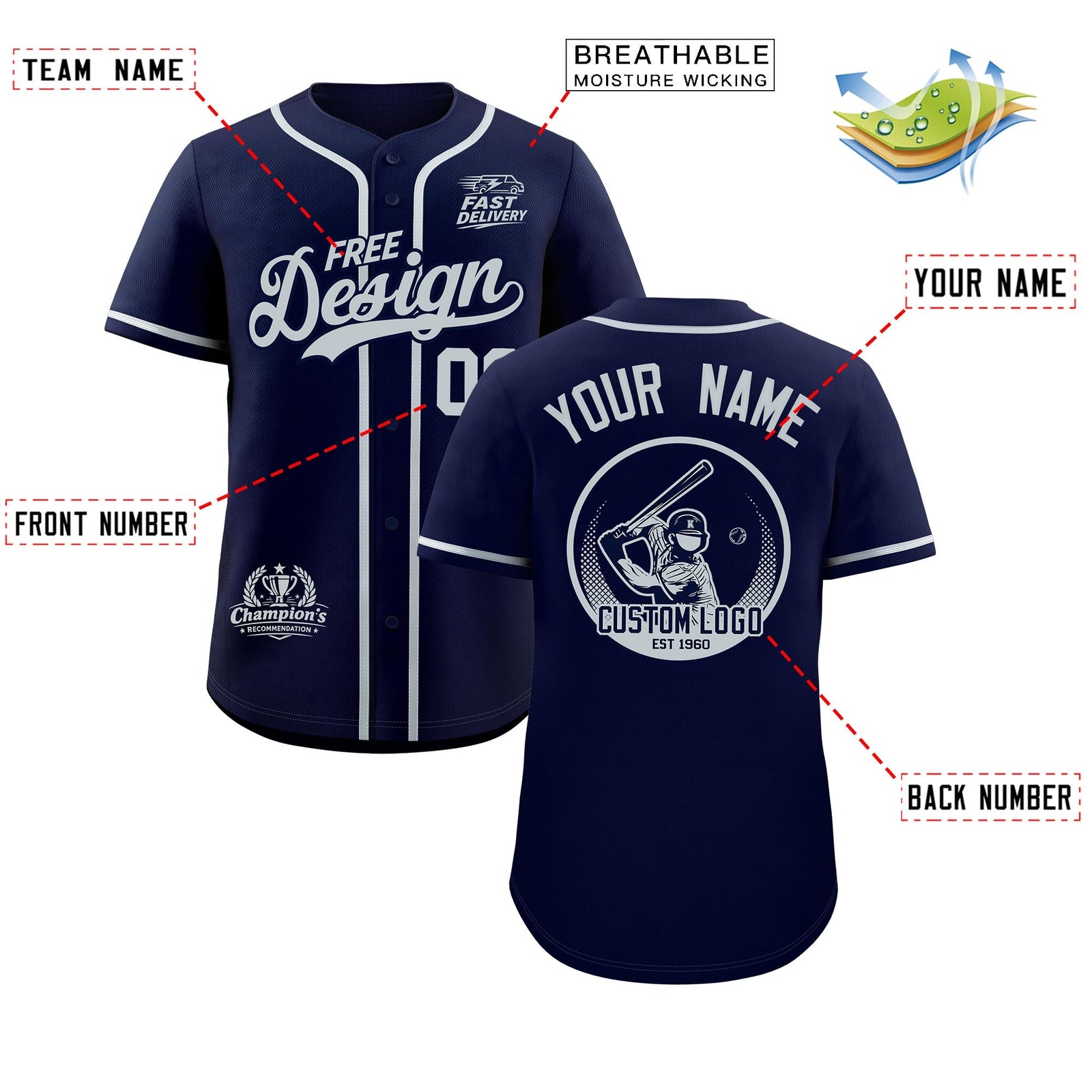 Custom Navy Gray Classic Style Stitched Sports Uniform Personalized For Teams Baseball Jersey| KXKSHOP