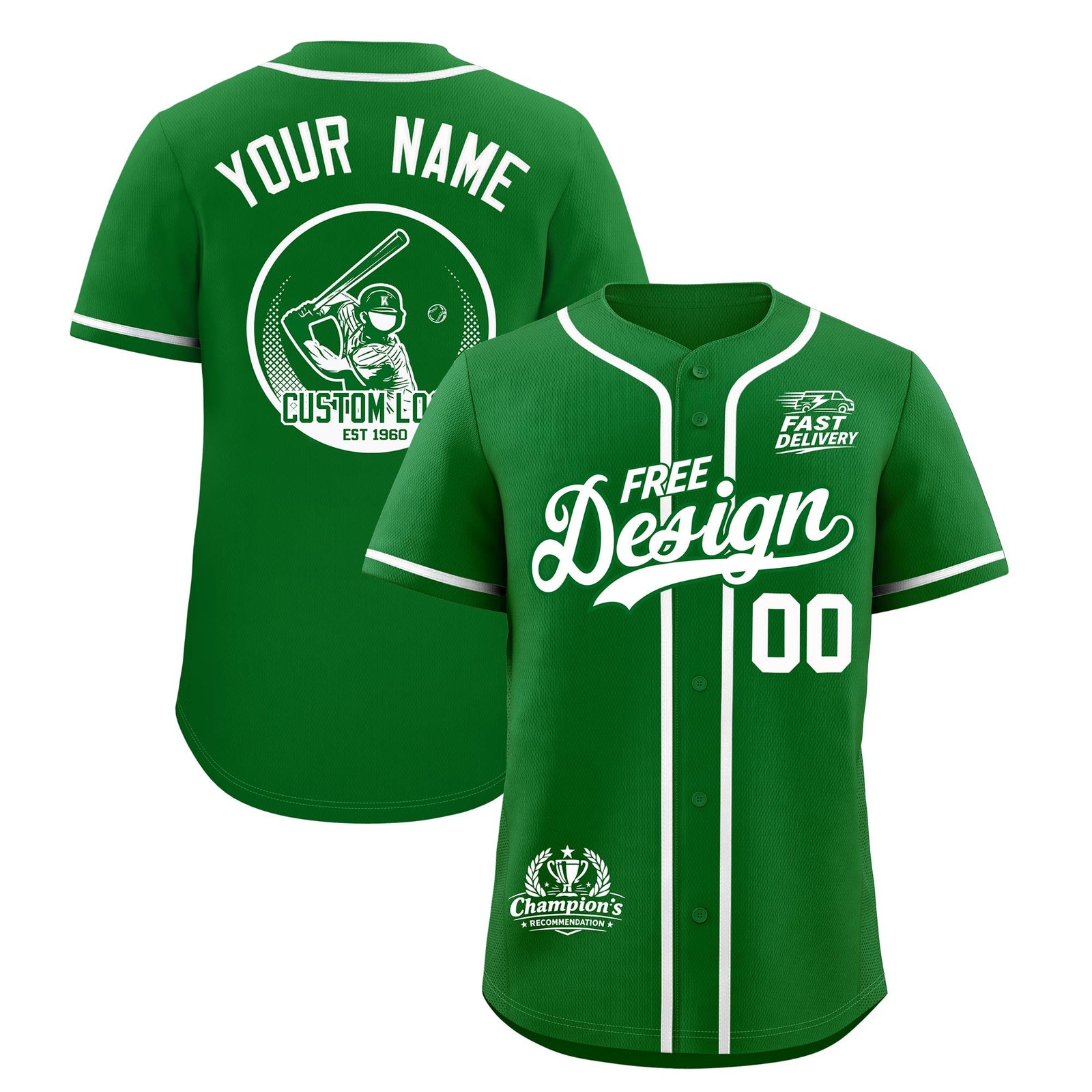 Custom Kelly Green WHIte Classic Style Stitched Sports Uniform Personalized For Teams Baseball Jersey| KXKSHOP