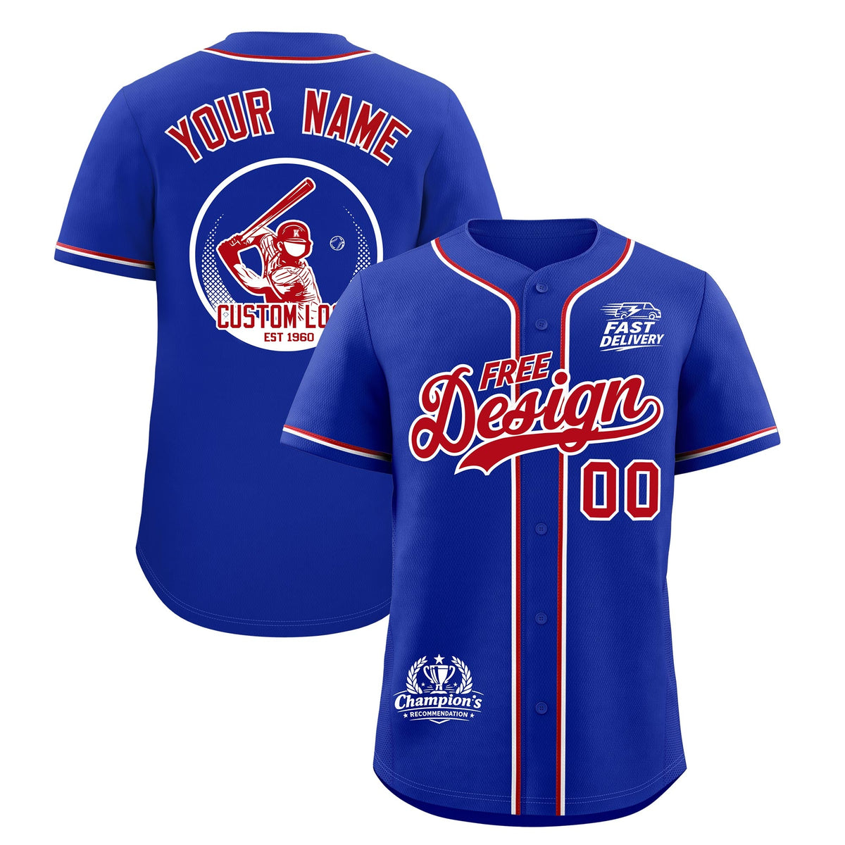 Custom Royal Red White Classic Style Stitched Sports Uniform Personalized For Teams Baseball Jersey| KXKSHOP