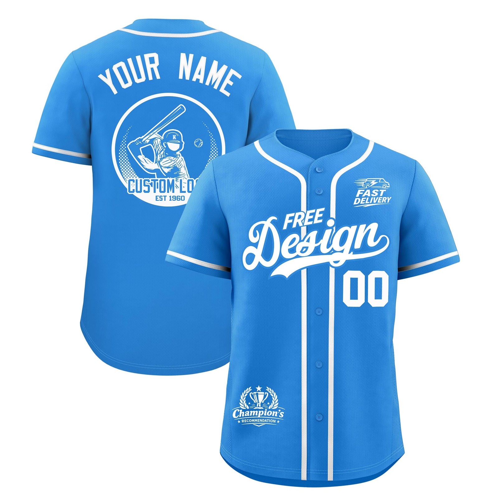 Custom Light Blue White Classic Style Stitched Sports Uniform Personalized For Teams Baseball Jersey| KXKSHOP
