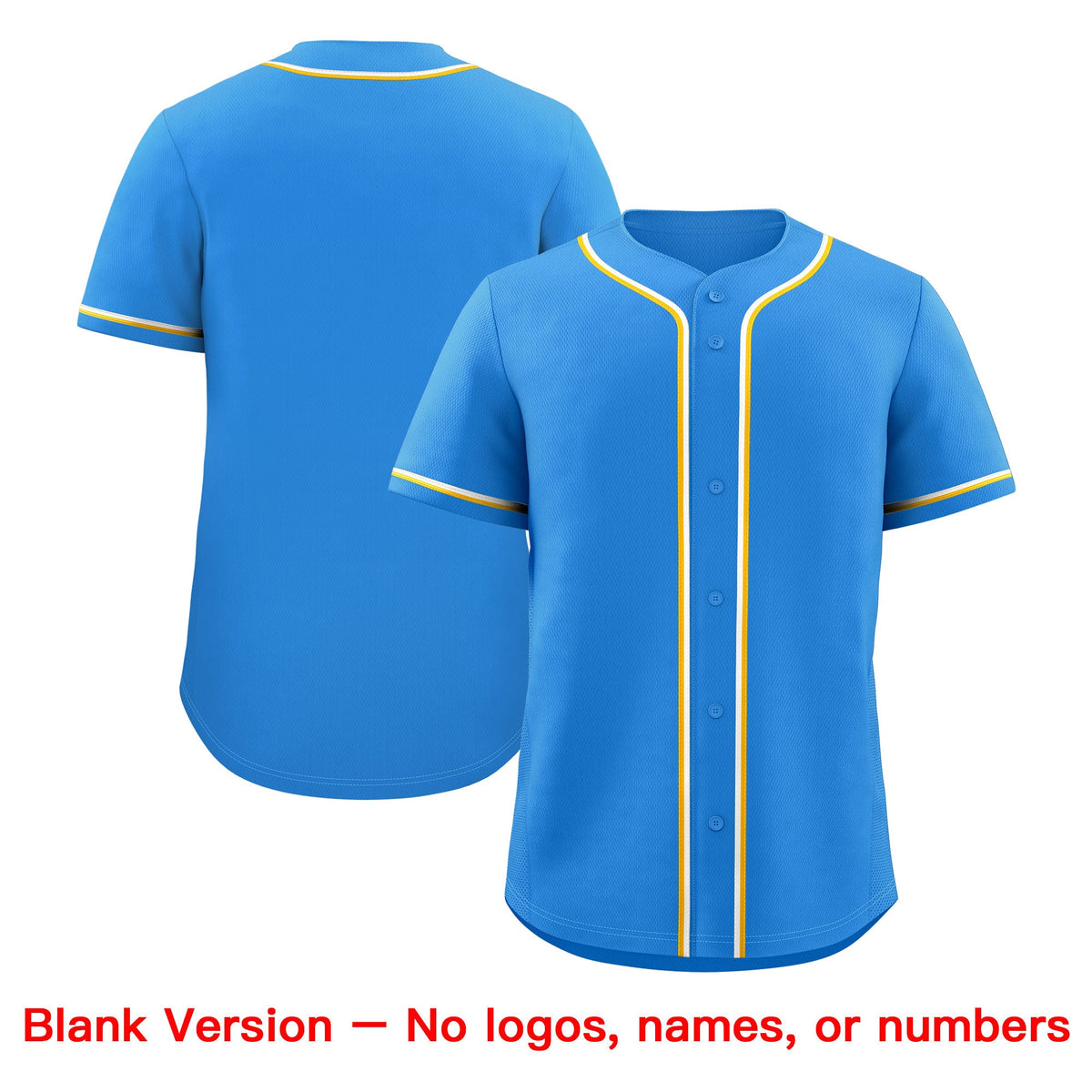 Custom Light Blue Yellow White Classic Style Stitched Sports Uniform Personalized For Teams Baseball Jersey| KXKSHOP