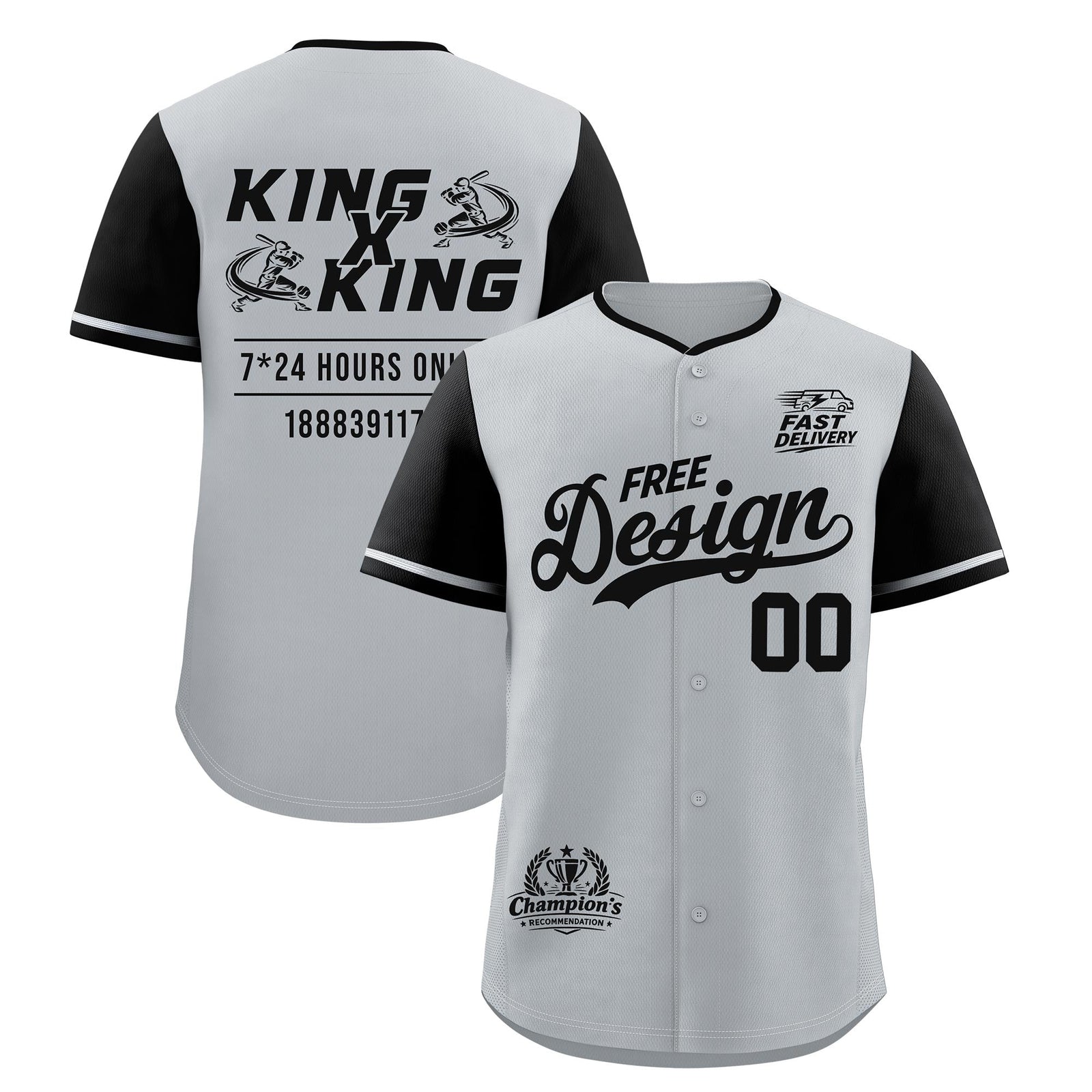Custom Gray Black Classic Style Stitched Sports Uniform Personalized For Teams Baseball Jersey| KXKSHOP