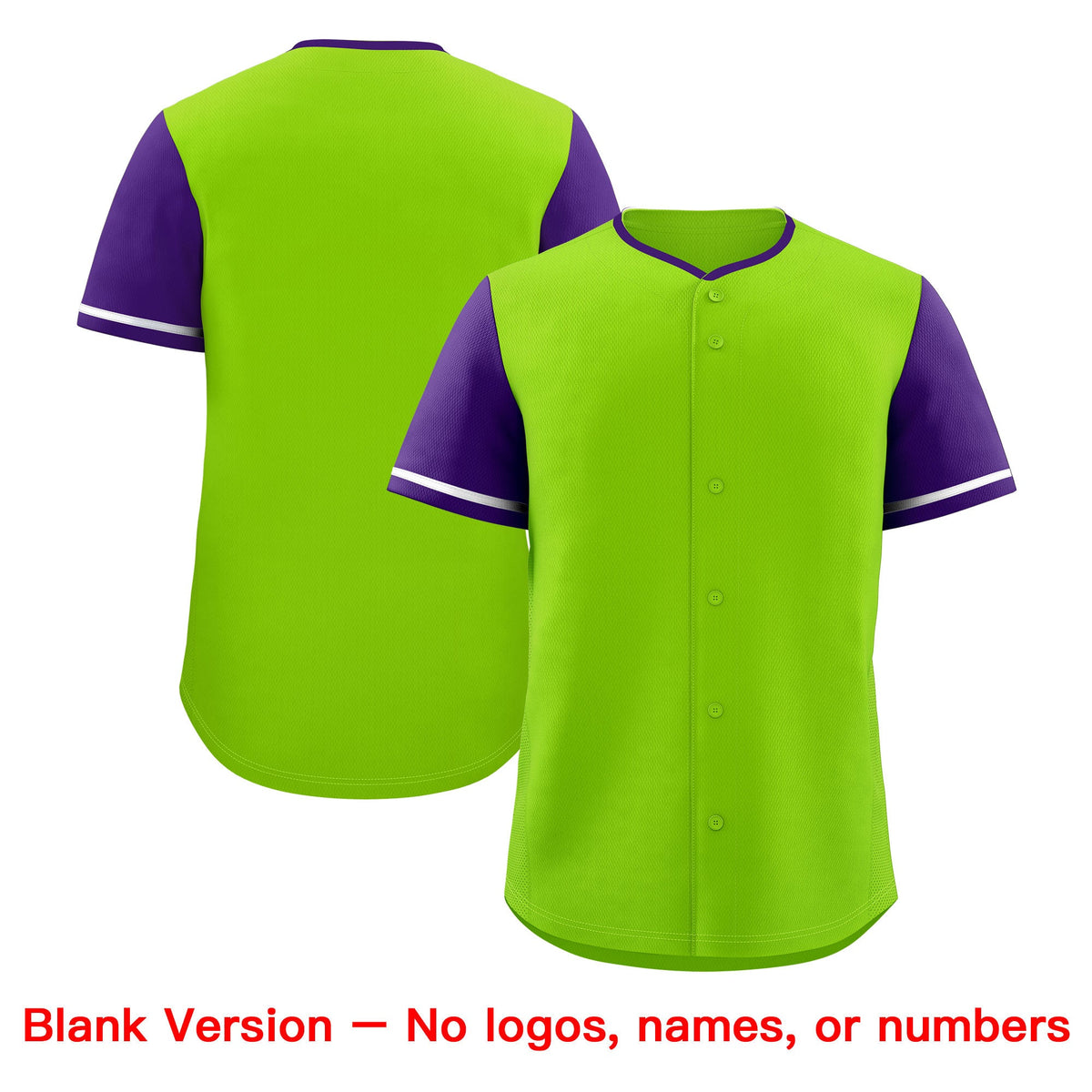 Custom Neon Green Purple Classic Style Stitched Sports Uniform Personalized For Teams Baseball Jersey| KXKSHOP