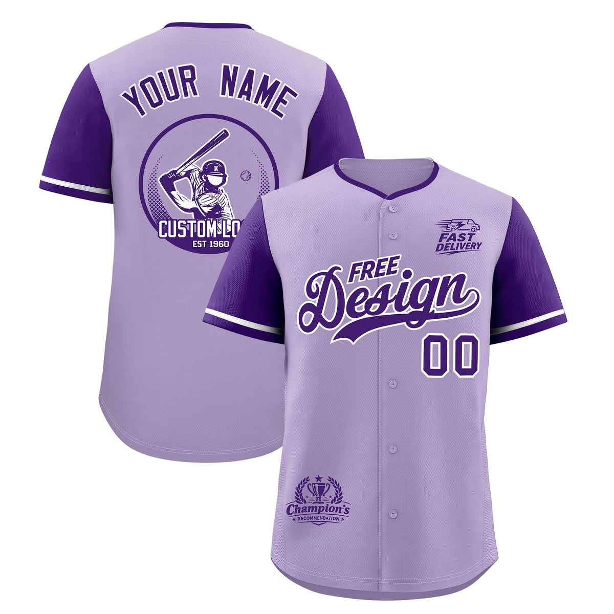 Custom Light Purple Purple Classic Style Stitched Sports Uniform Personalized For Teams Baseball Jersey| KXKSHOP