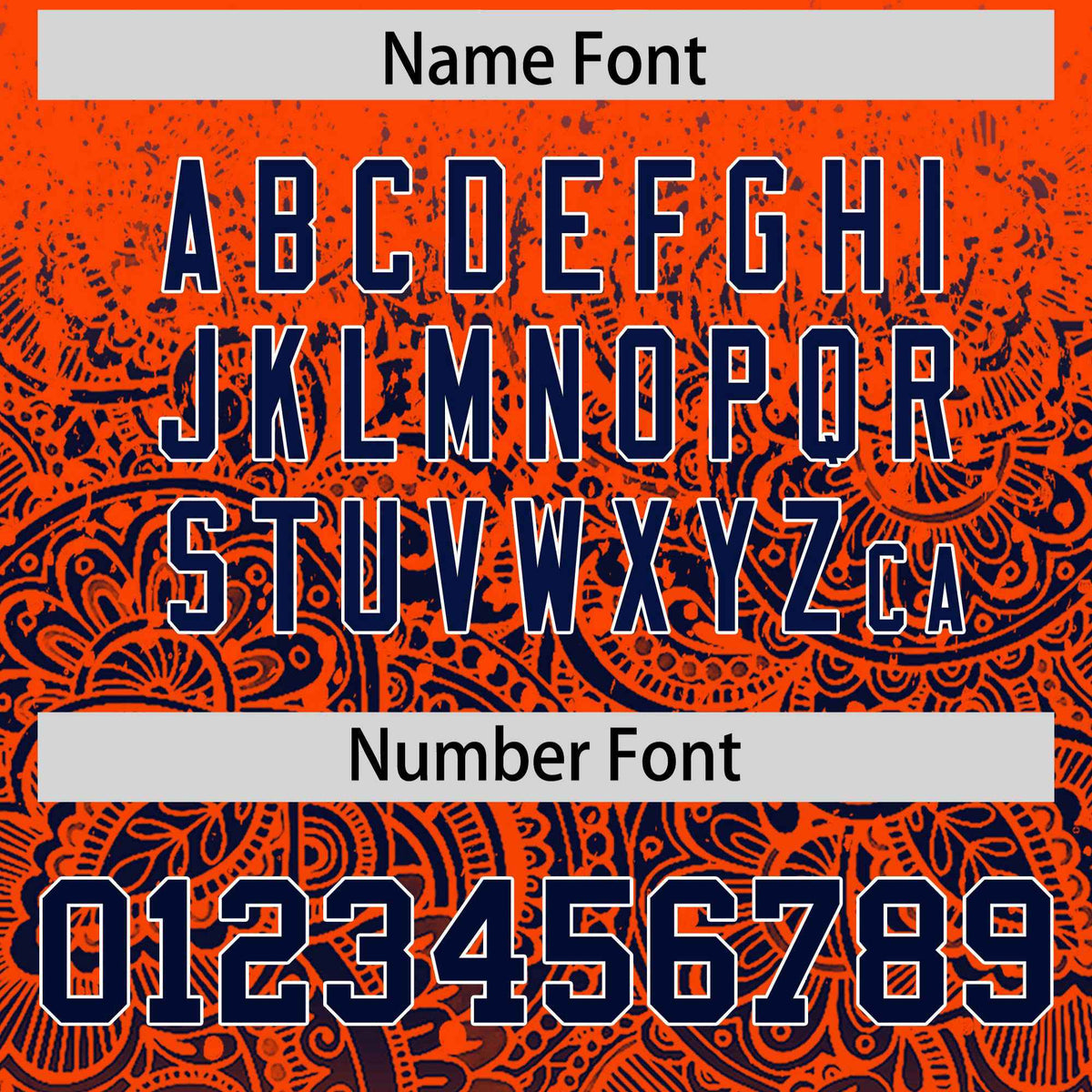 Custom Orange Navy Floral Print Pattern Full Button Gradient Fashion Baseball Jersey