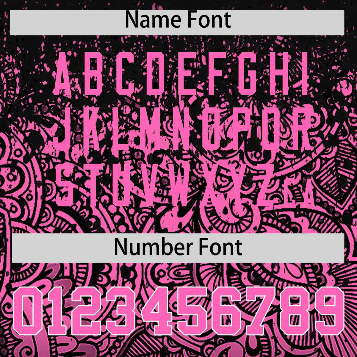 Custom Black Pink Floral Print Pattern Full Button Gradient Fashion Baseball Jersey