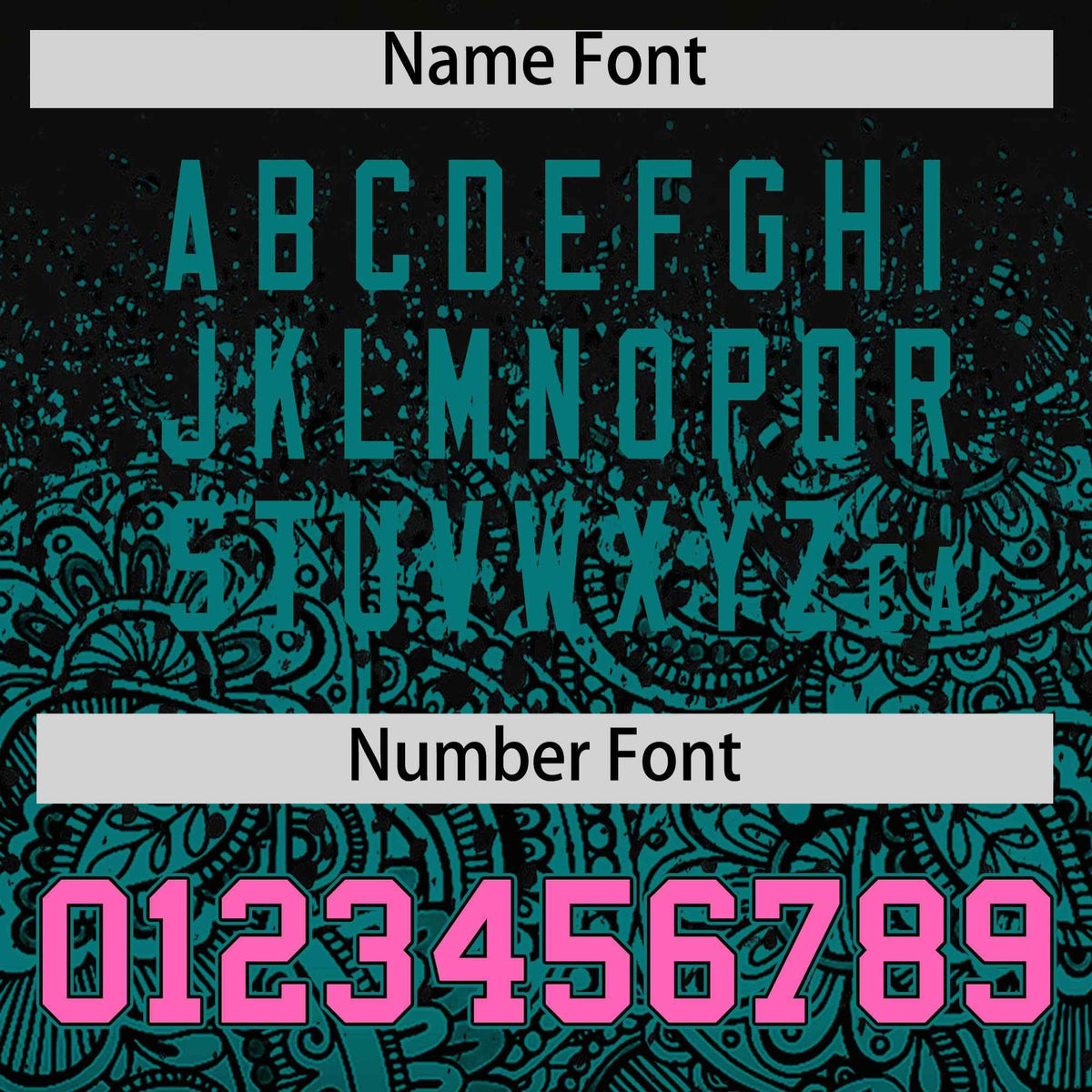 Custom Black Teal Floral Print Pattern Full Button Gradient Fashion Baseball Jersey