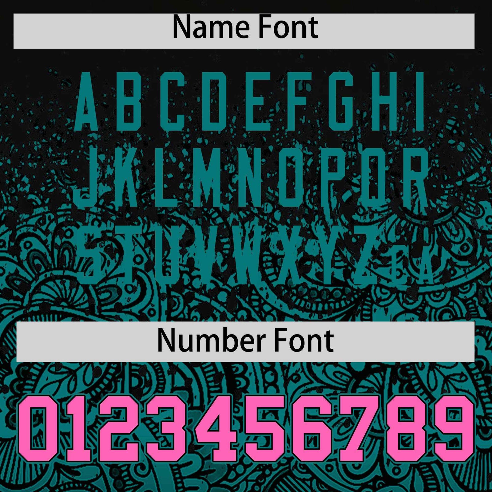 Custom Black Teal Floral Print Pattern Full Button Gradient Fashion Baseball Jersey