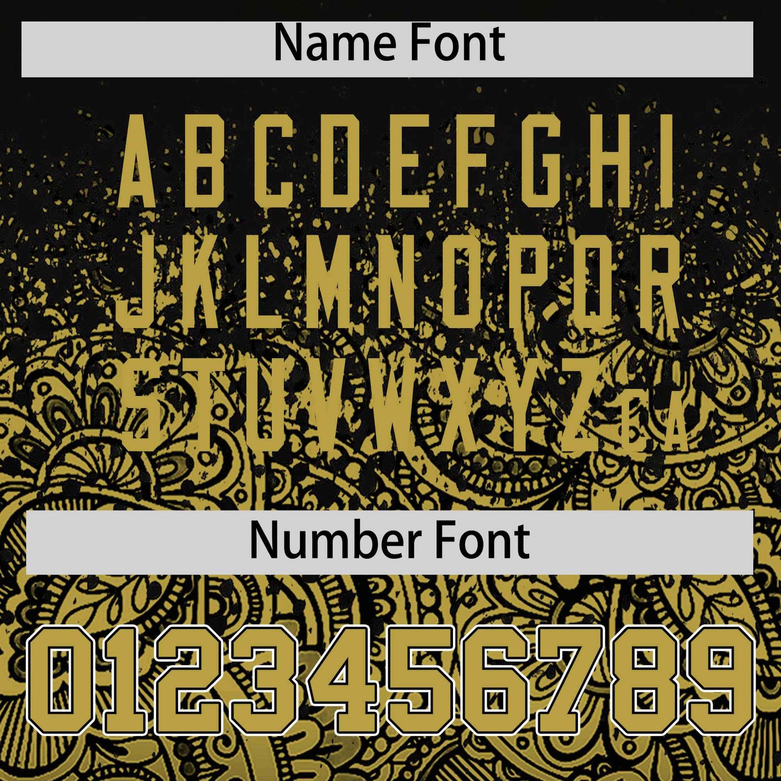 Custom Black Old Gold Floral Print Pattern Full Button Gradient Fashion Baseball Jersey