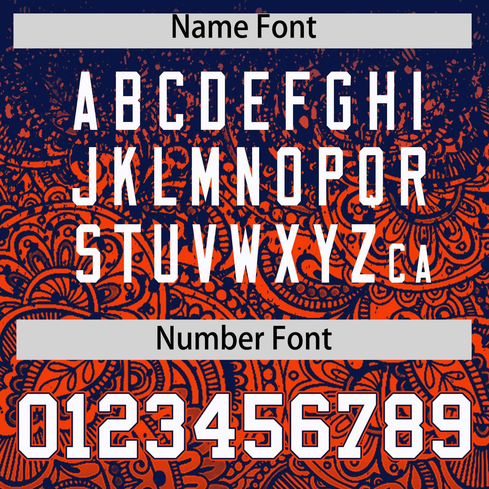 Custom Navy Orange Floral Print Pattern Full Button Gradient Fashion Baseball Jersey