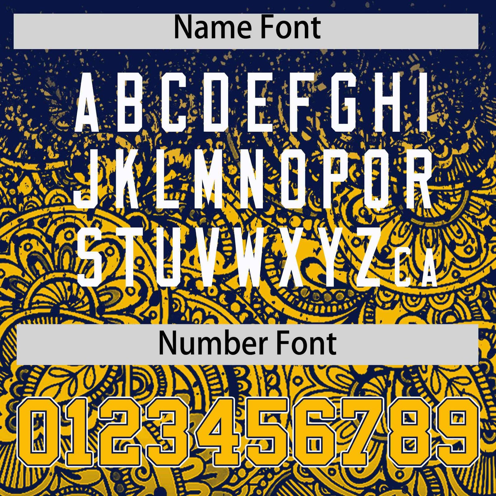 Custom Navy Yellow Floral Print Pattern Full Button Gradient Fashion Baseball Jersey